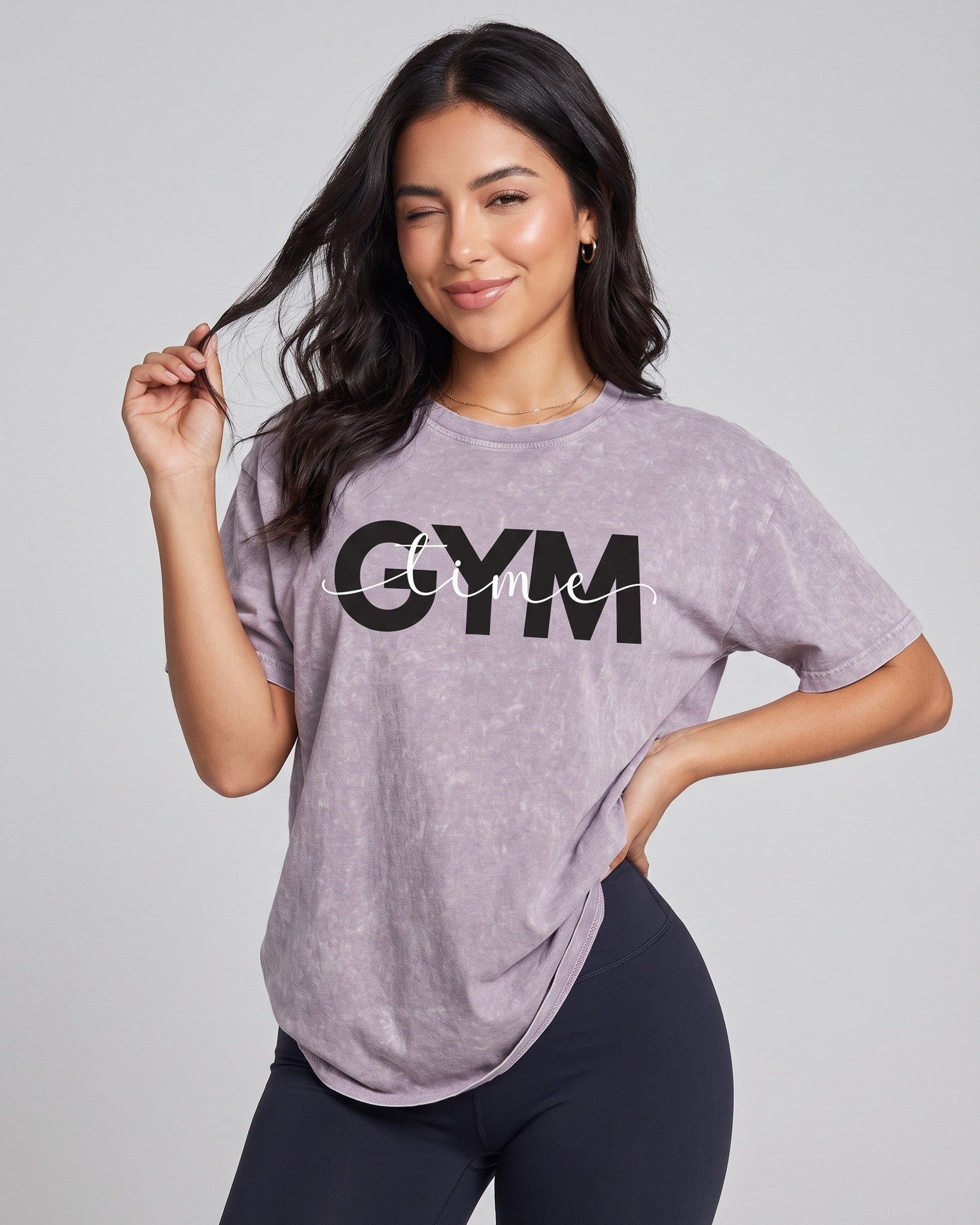 Polera Oversize Gym Time - Look Retro Aesthetic Prelavada - A366