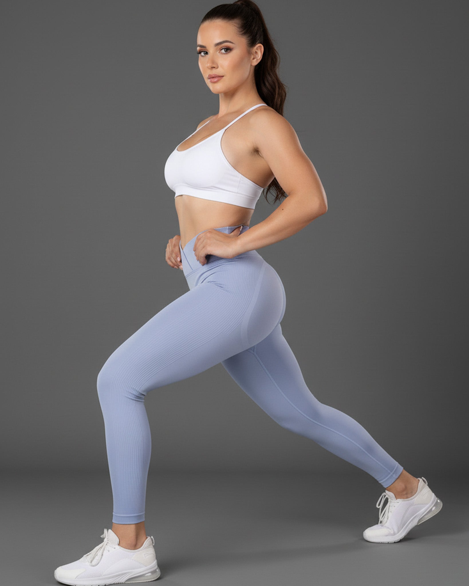 Calza Leggings Deportiva Doble Push Up Pretina Cruzada -hy04