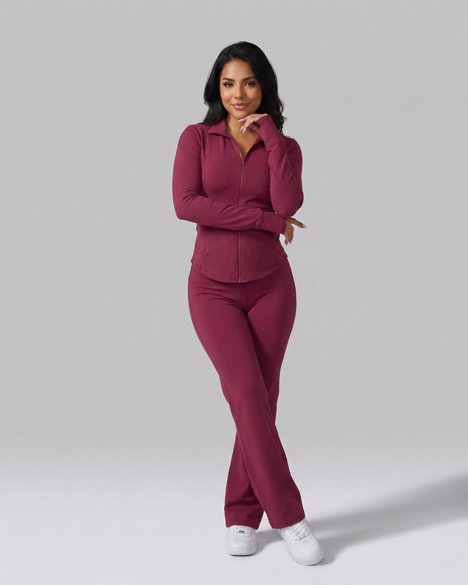 Set Dúo Escultor: Calza Palazzo + Chaqueta Ajustada Premium - KD250903