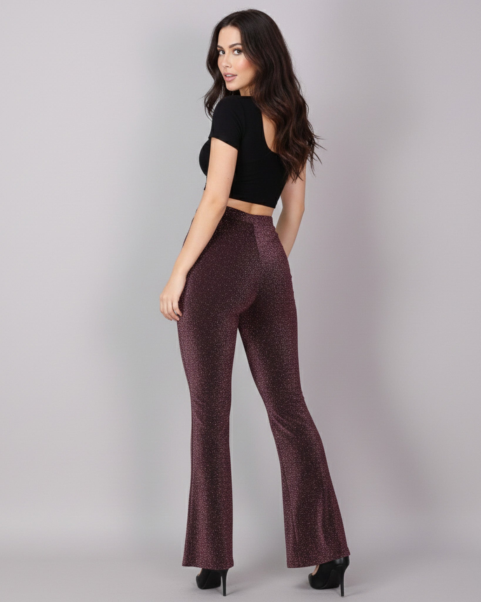 Pantalon Palazzo Elasticado y Brilloso Tendencia Biribum - TJ13037