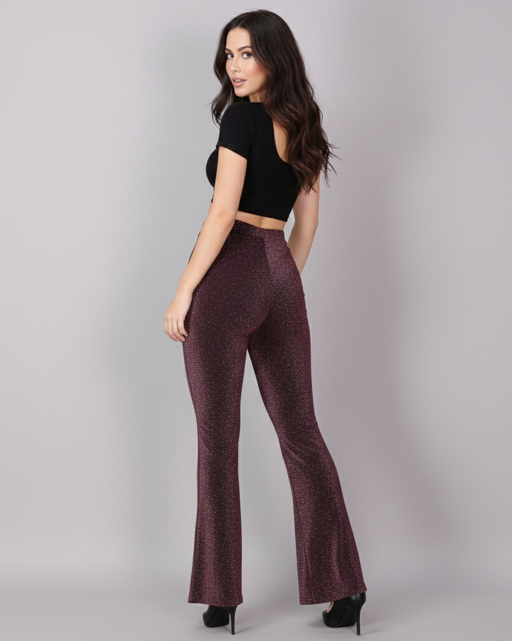 Pantalon Palazzo Elasticado y Brilloso Tendencia Biribum