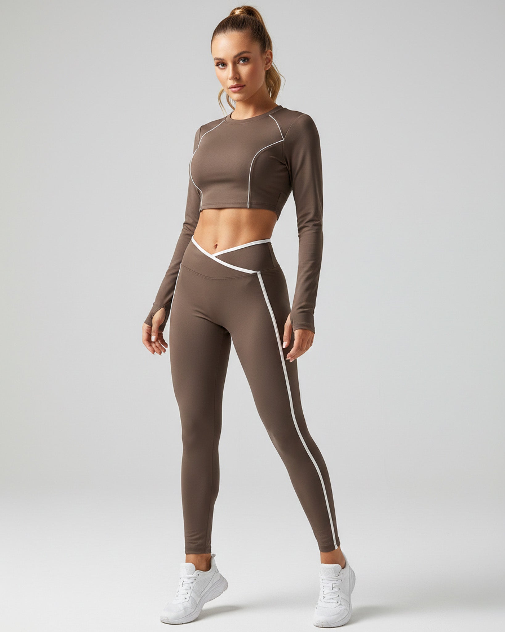 Conjunto Deportivo For Dama Con Lineas Blancas Premium - YK37065