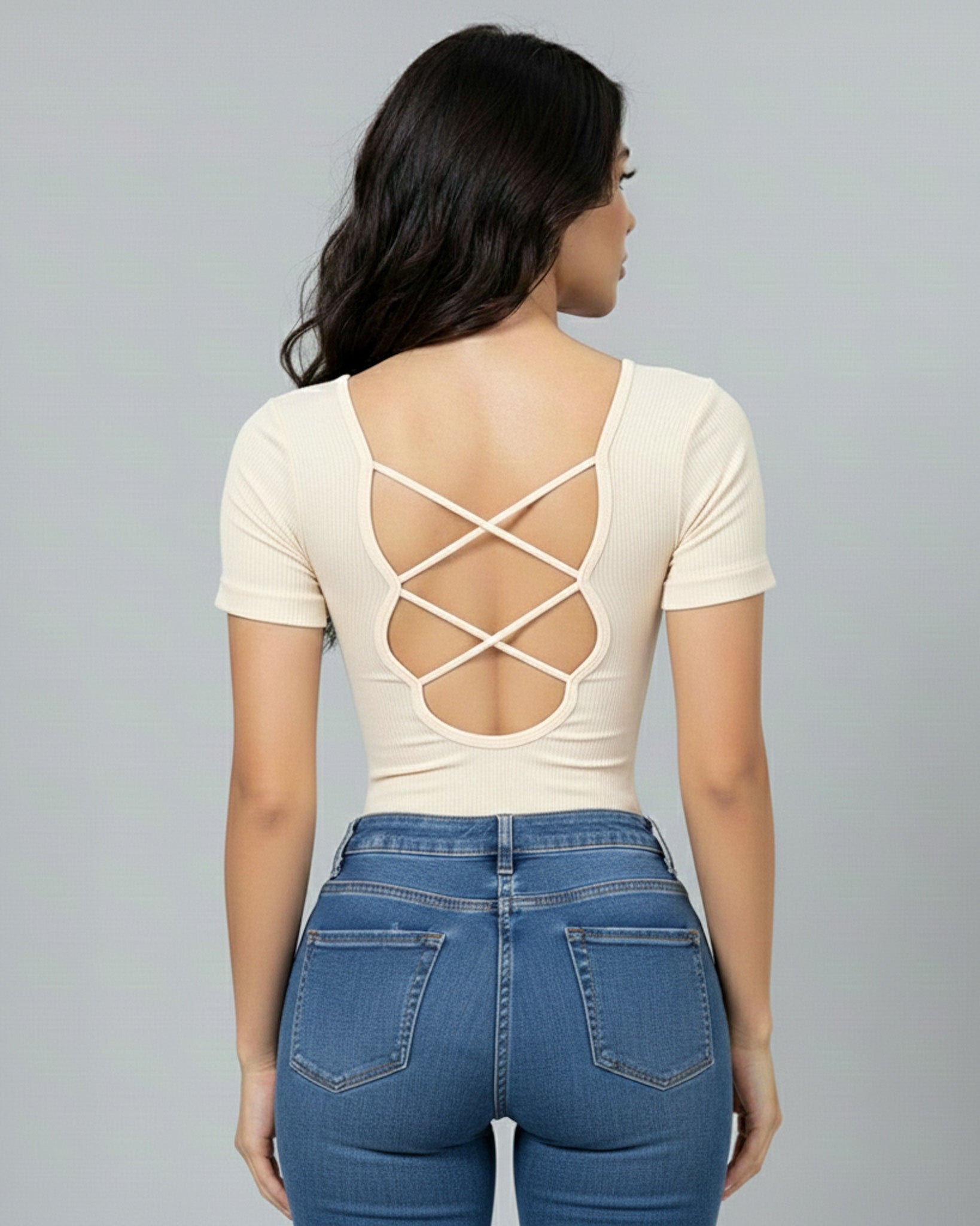 Body Mujer Escote Cuadrado y Espalda con Tirantes Moldeador - YJ274