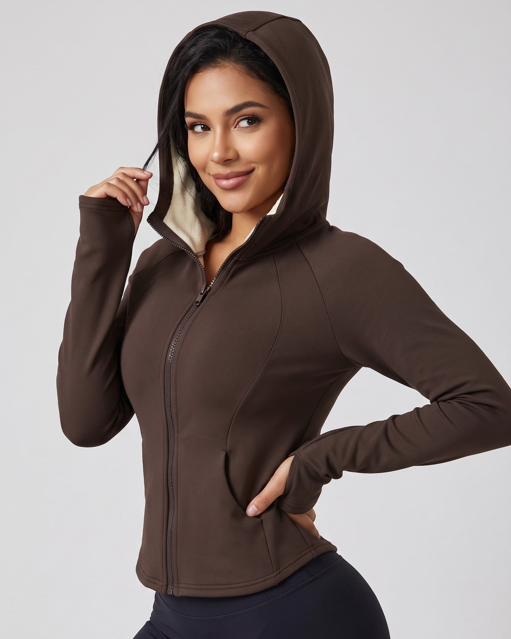 Chaqueta Chiporro Invierno Entallada Gorro Pasadedo Mujer - JYT044