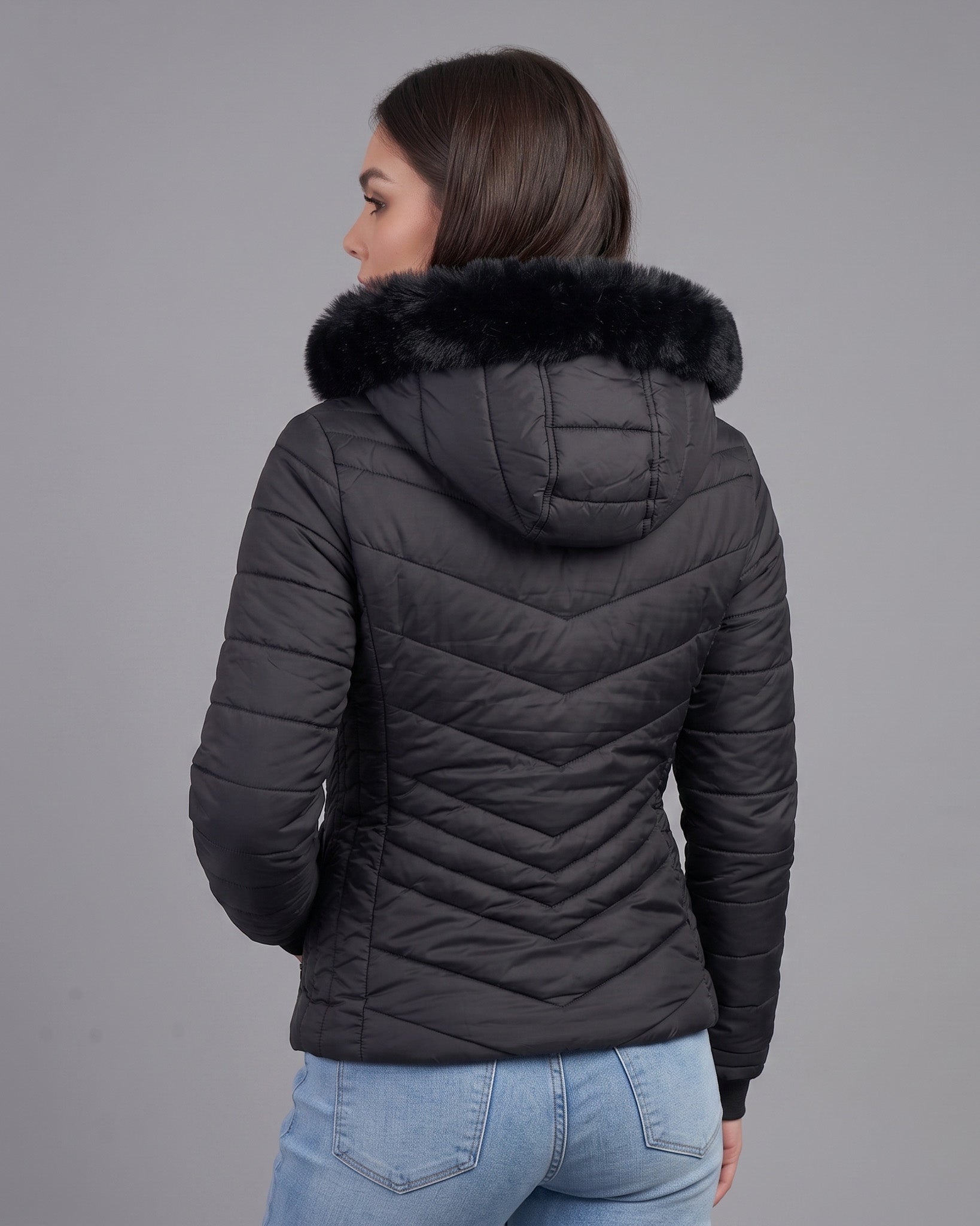 Parka Acolchada Premium Con Chiporro Capucha Desmontable