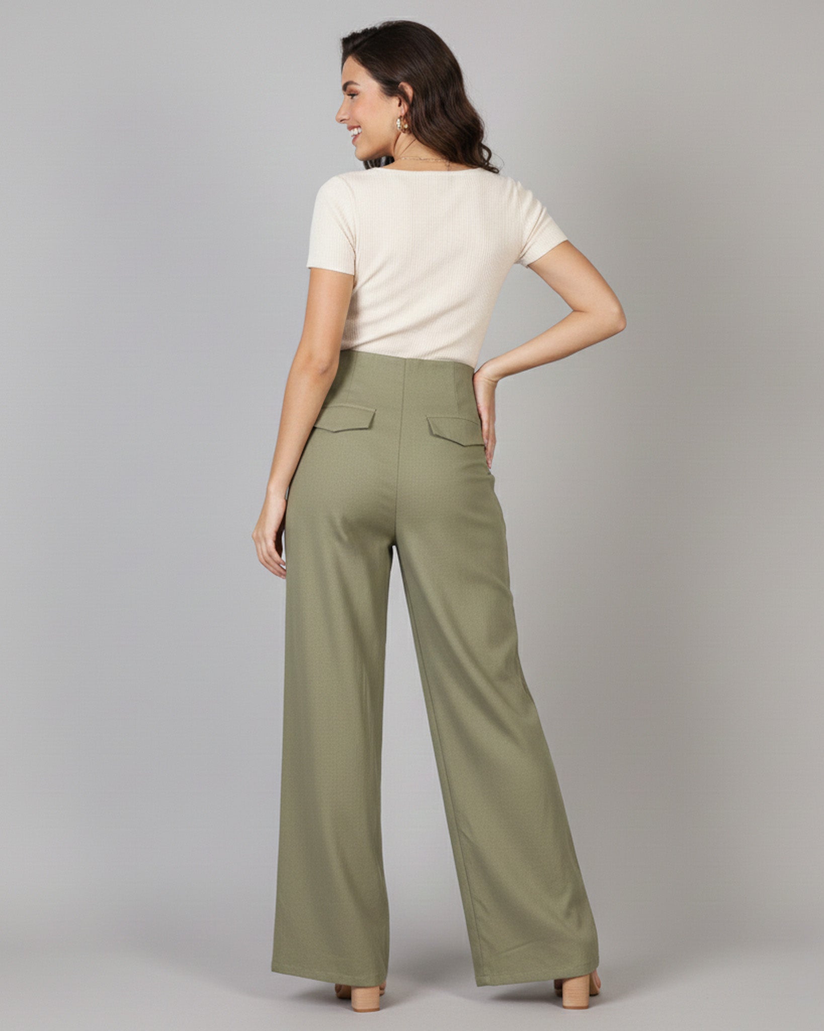 Pantalon Palazzo Mujer Cintura Alta - Verano - ZM2524
