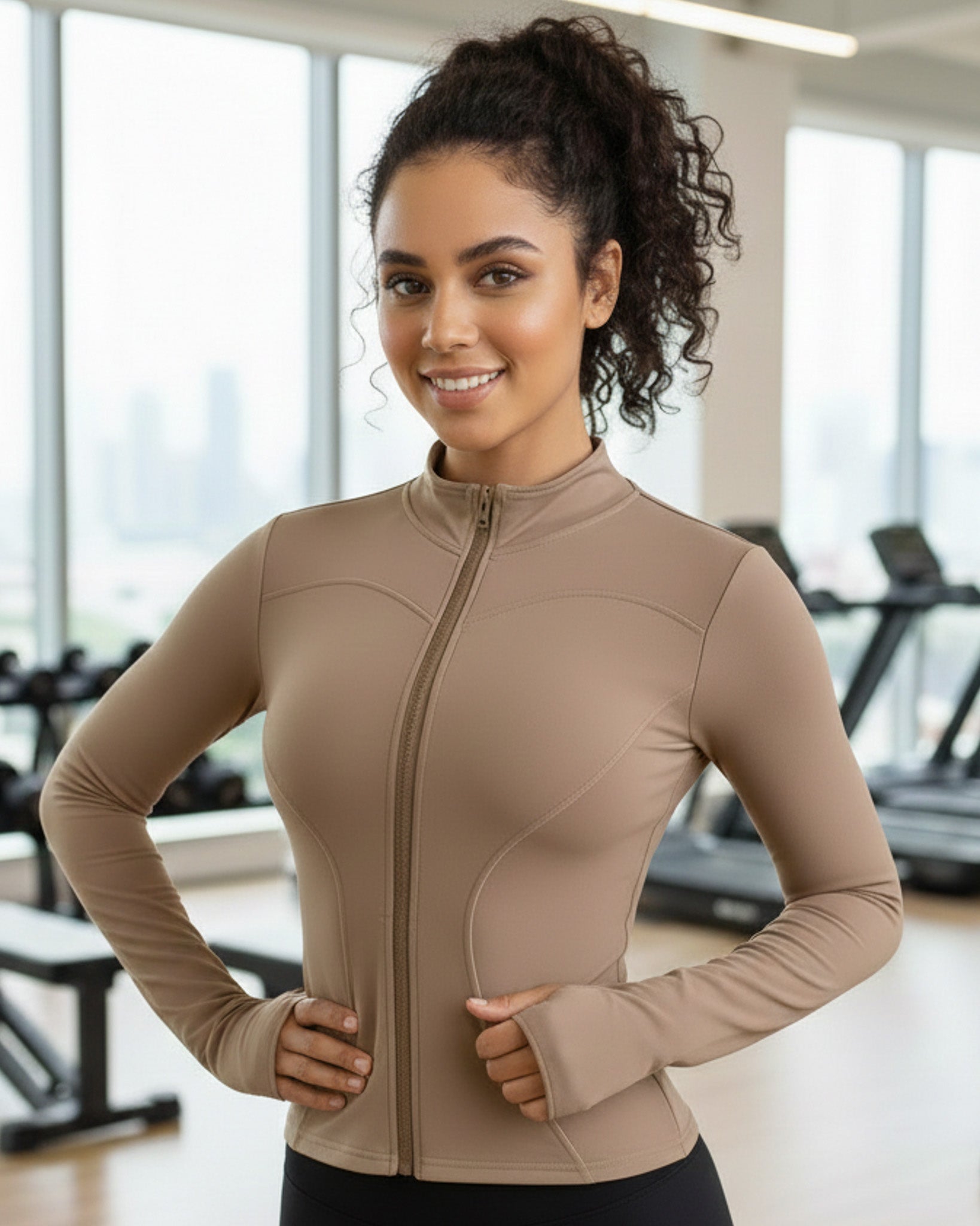 Chaqueta Deportiva Con Cierre Ajustada Para Mujer - JC059014