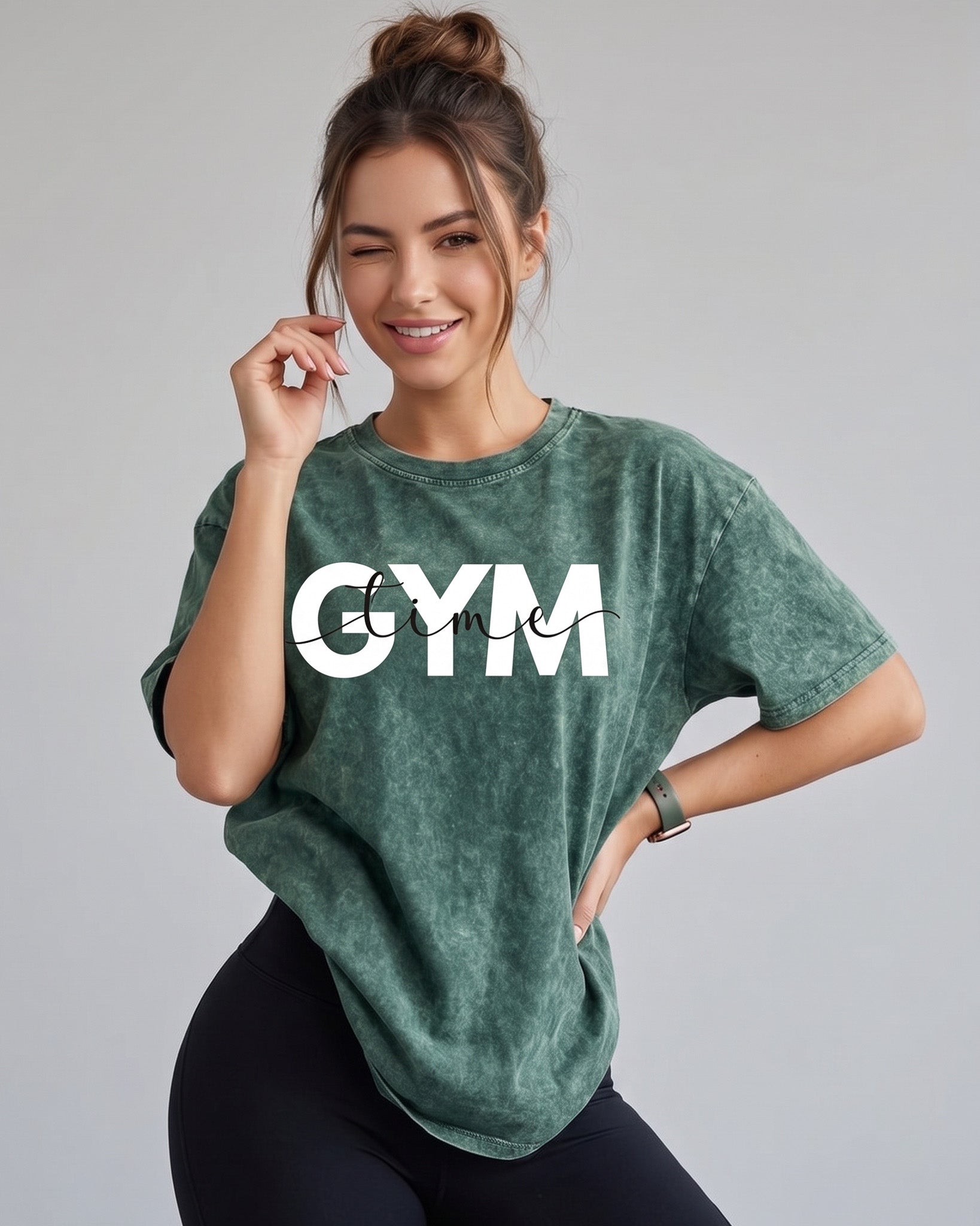 Polera Oversize Gym Time - Look Retro Aesthetic Prelavada - A366