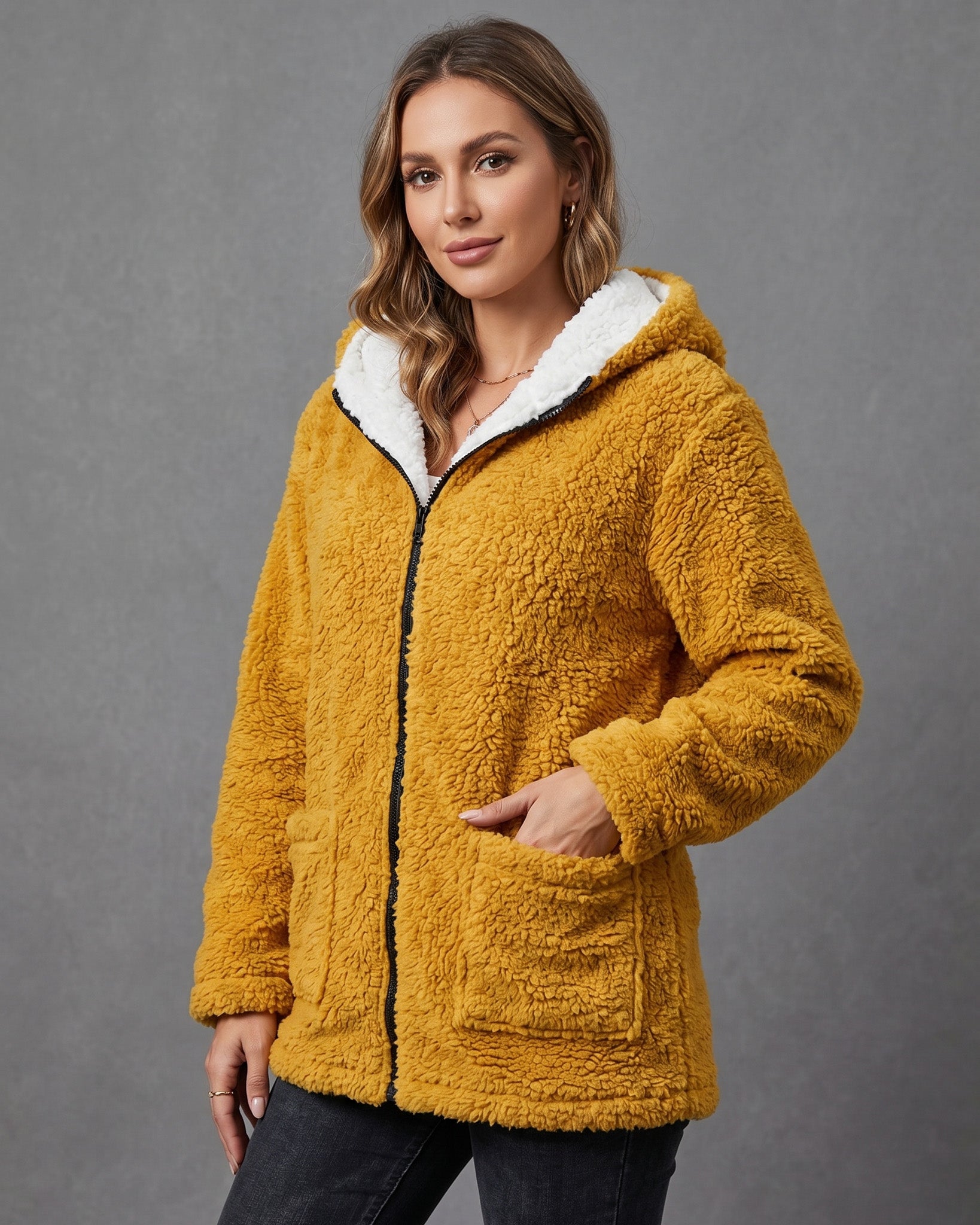 Chaqueta Abrigo Reversible Chiporro Mujer Capucha Invierno - JC516020
