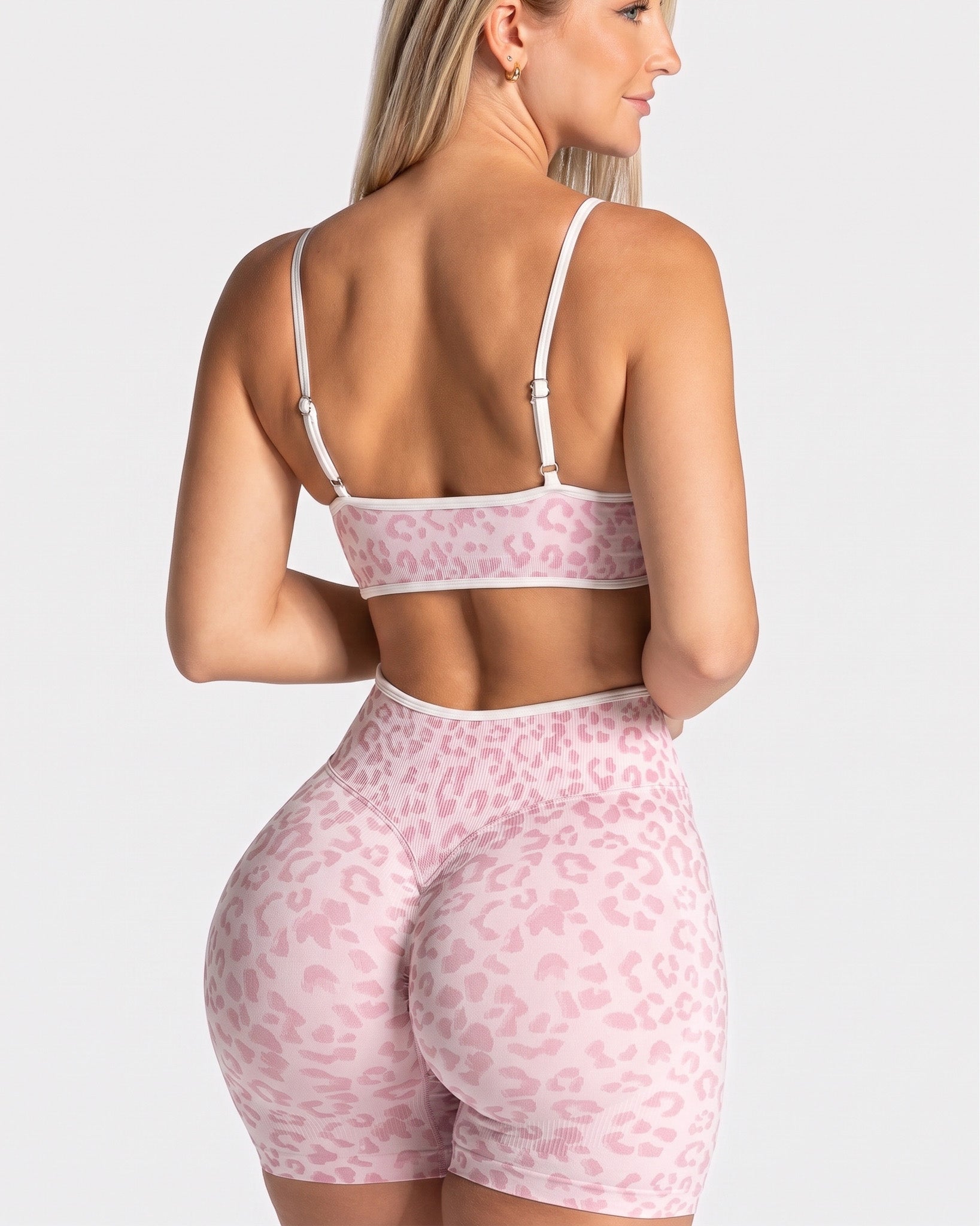 Set Fitness Animal Print Short Tiro Alto Y Top