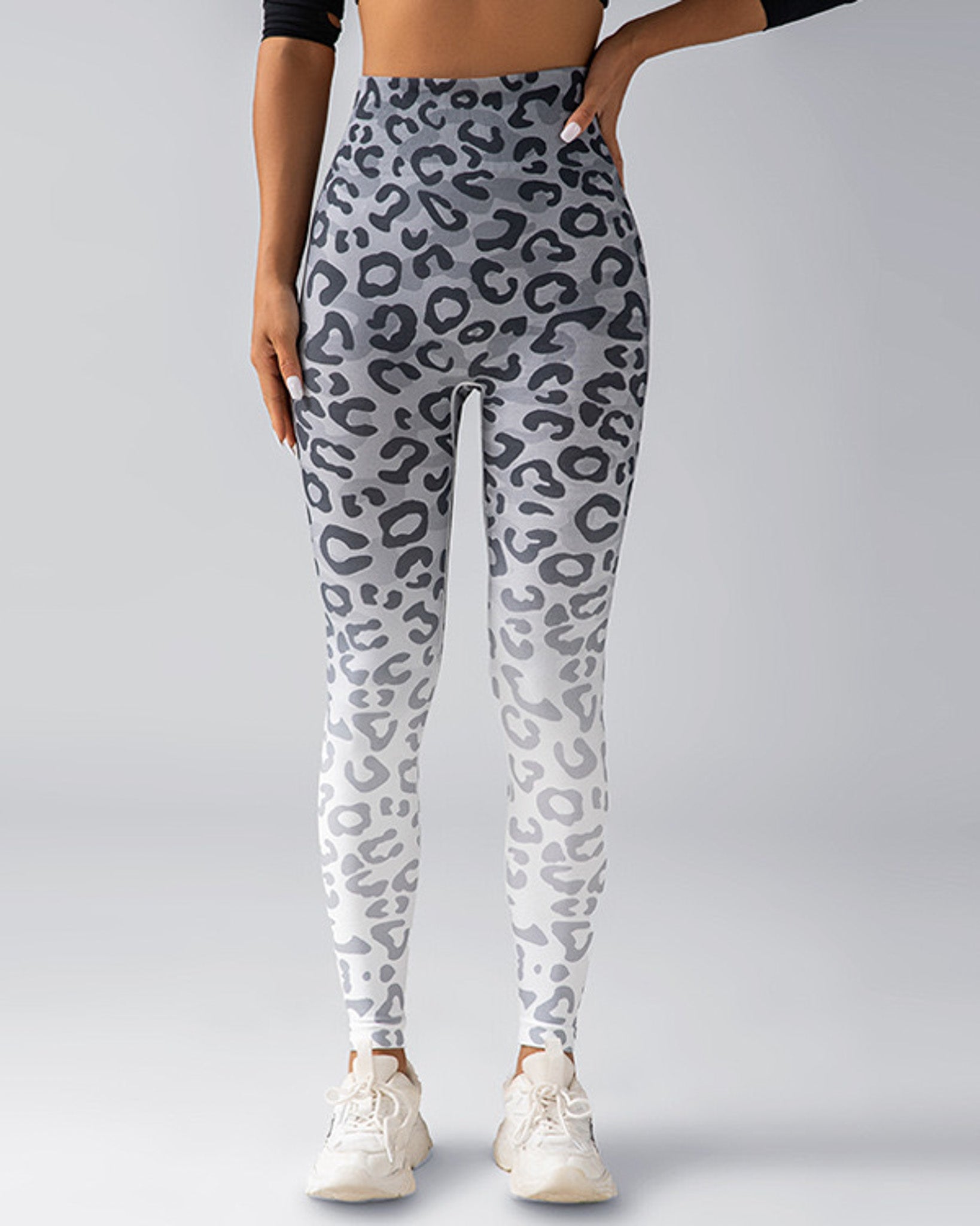 Leggins Deportivos Levanta Cola Con Estampado De Leopardo - 82156