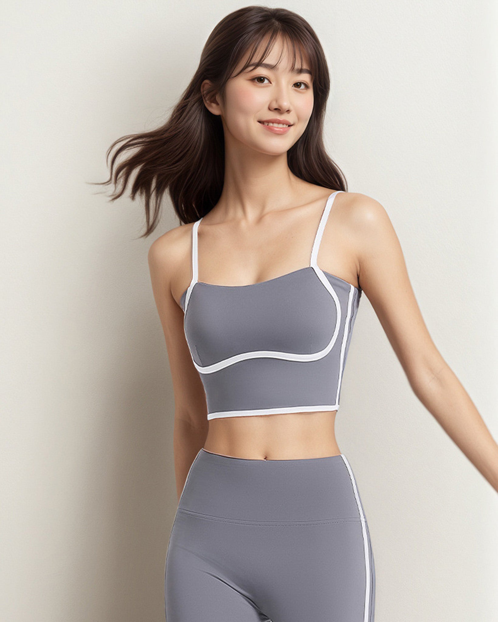 Conjunto Deportivo Mujer Top y Calza Flare Calidad Premium - YJ252