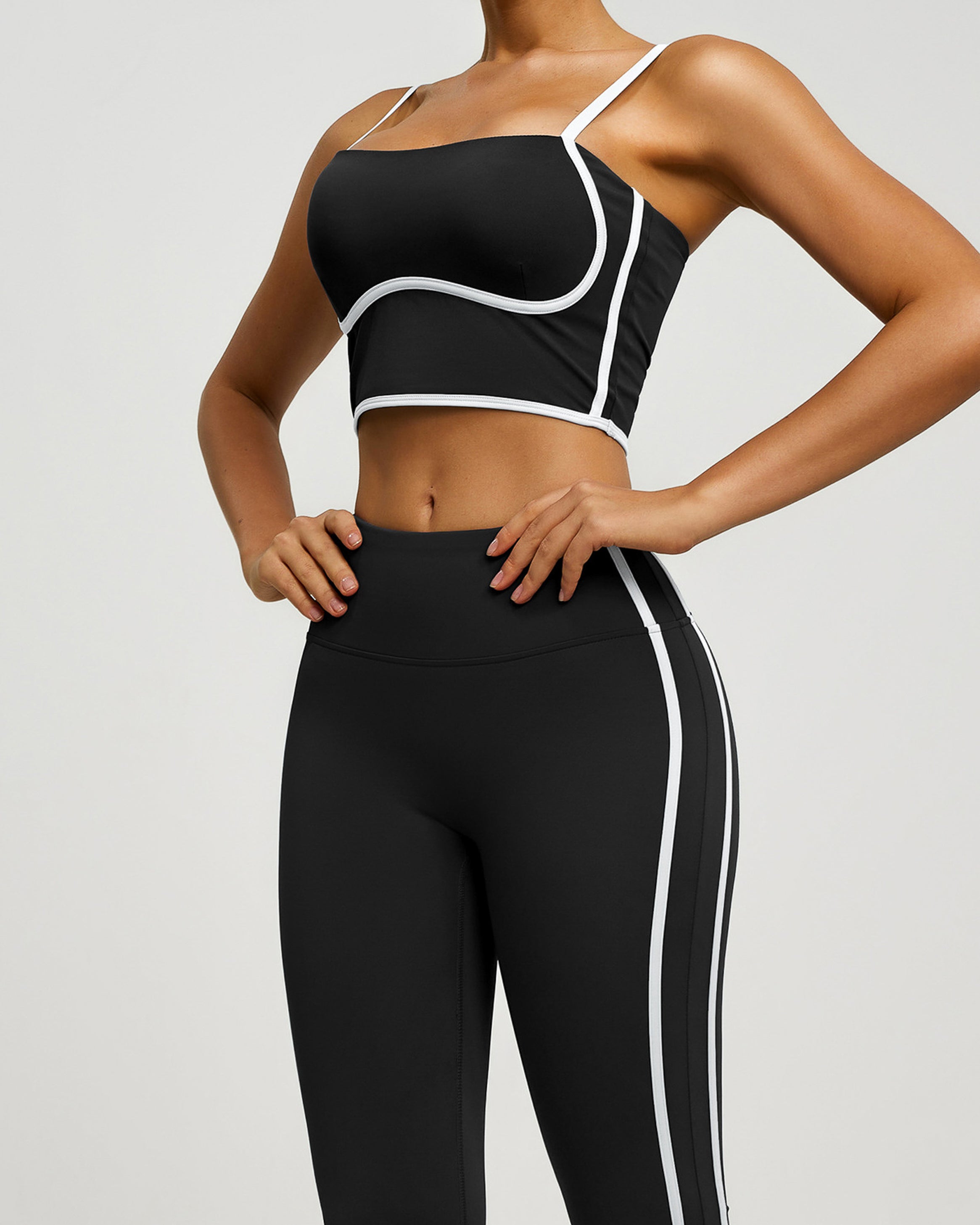 Conjunto Deportivo Mujer Top y Calza Flare Calidad Premium - YJ252