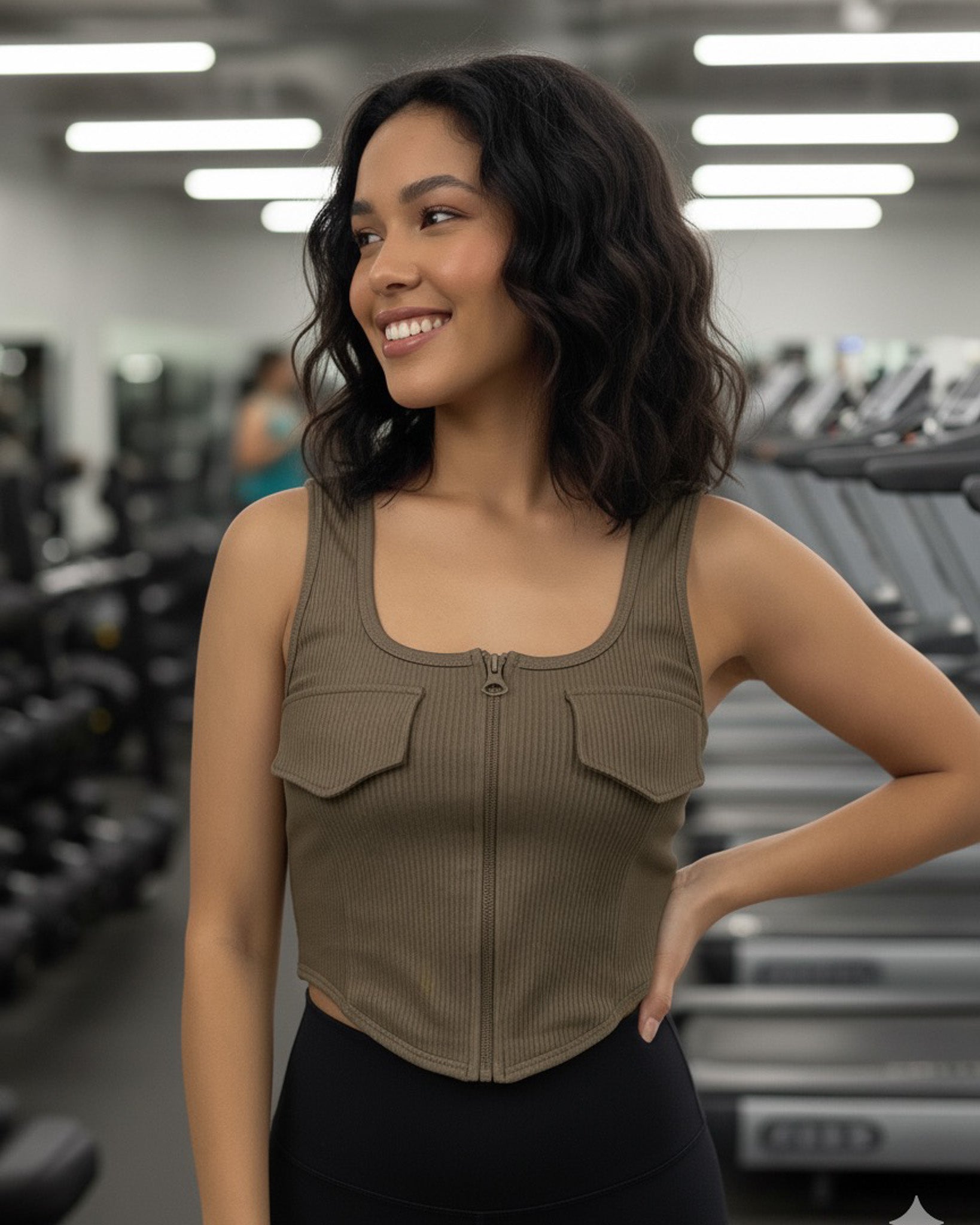 Peto Deportivo Mujer con Bolsillo Decorativo - YJ266