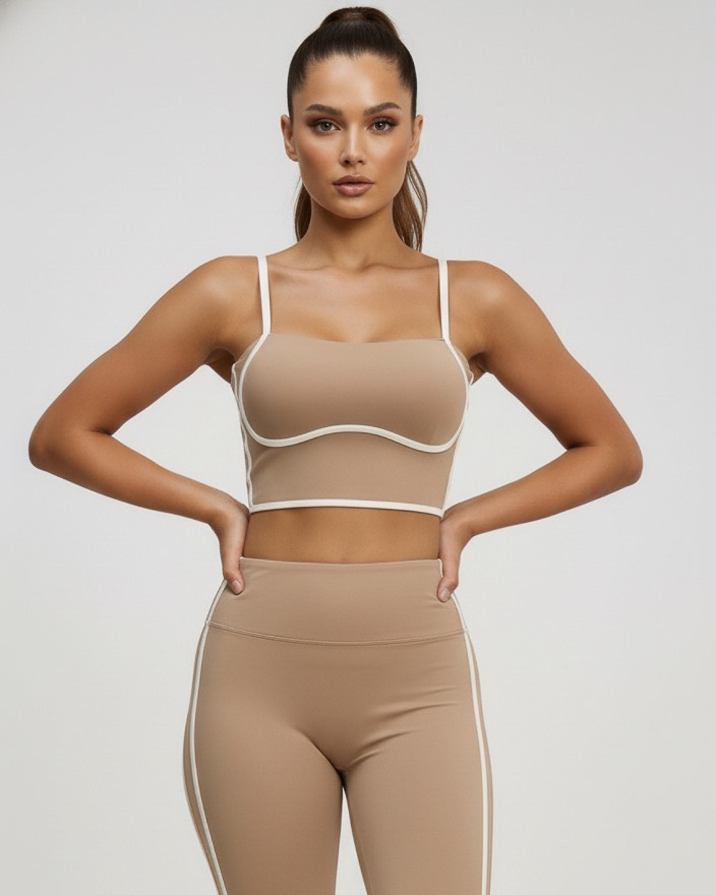 Conjunto Deportivo Mujer Top y Calza Flare Calidad Premium - YJ252