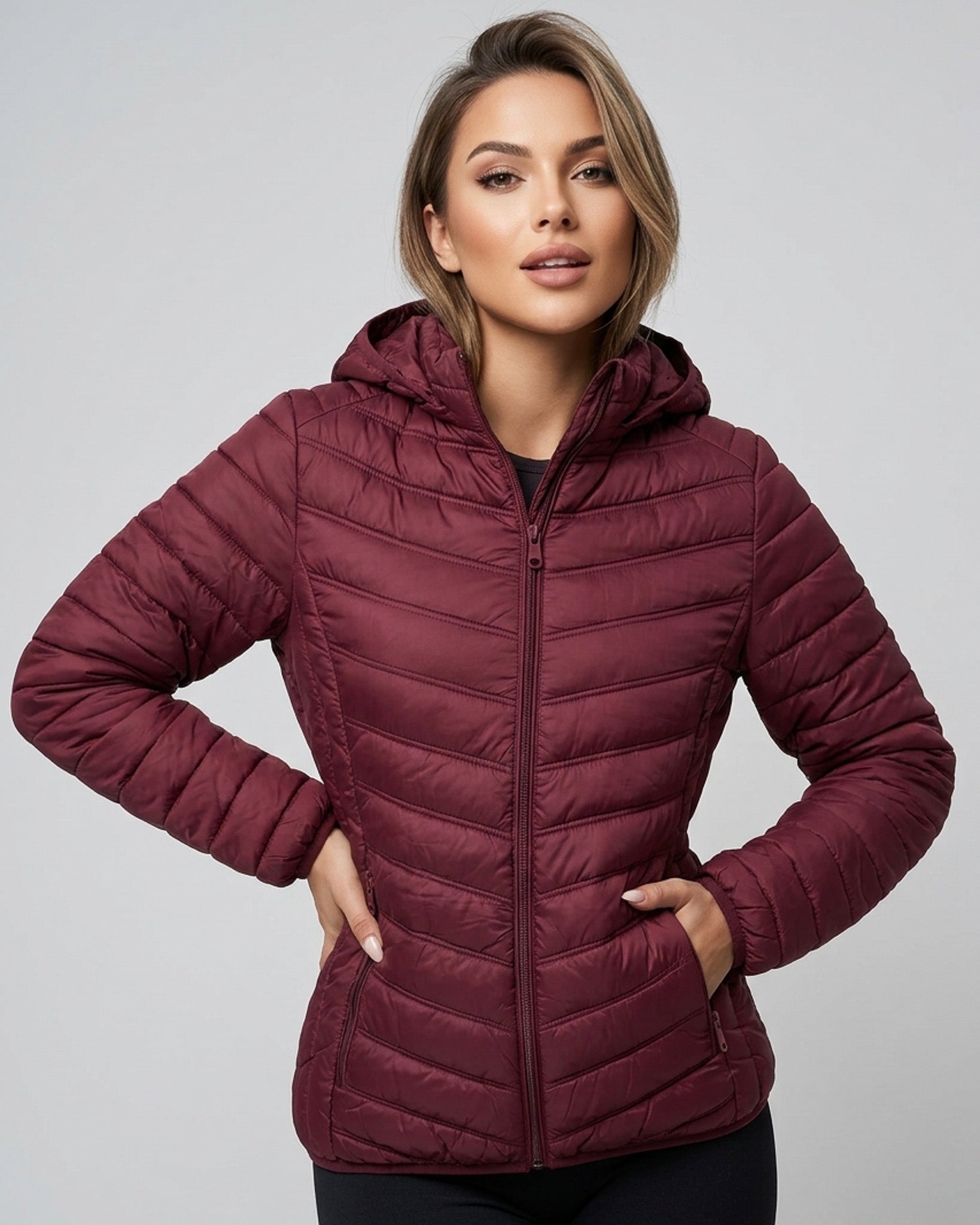 Parka Térmica Ultra Light Burdeo: Abrigo Liviano y Packable - EBS1594