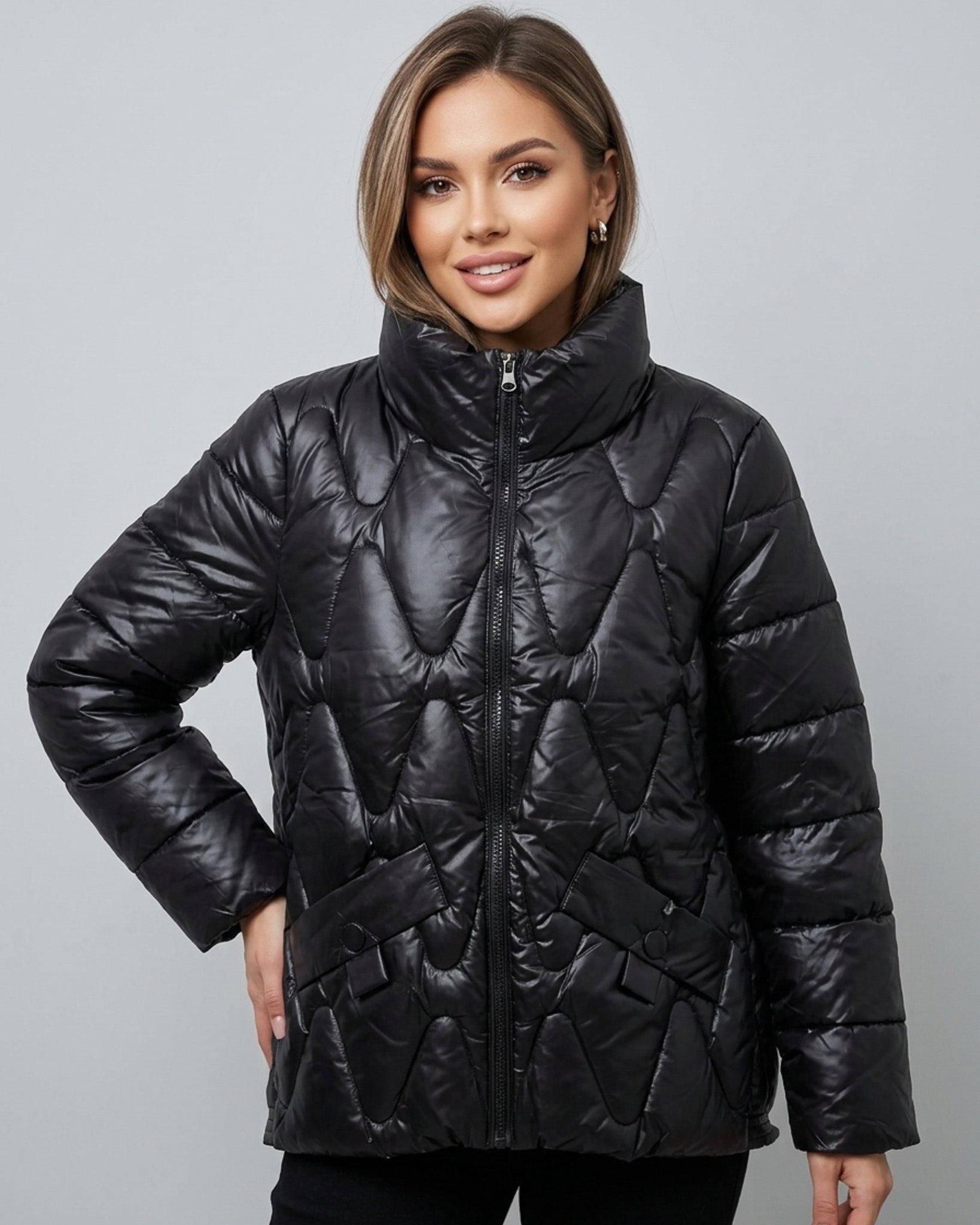 Parka Puffer Glossy: Ultra Térmica, Brillante y Cortaviento - ELX1724