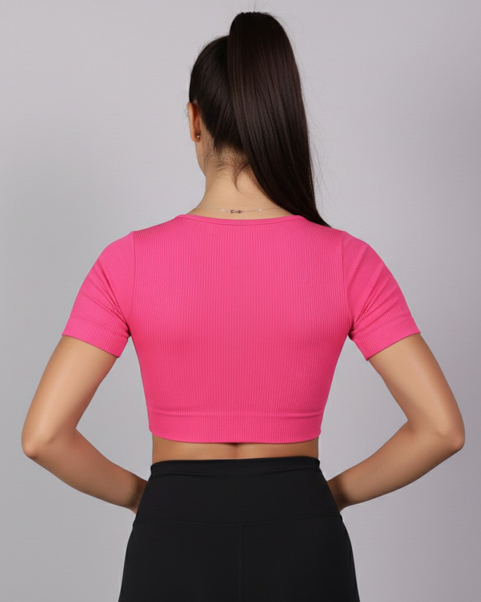 Top Camiseta Deportiva Manga Corta Acanalado Premium Yj195