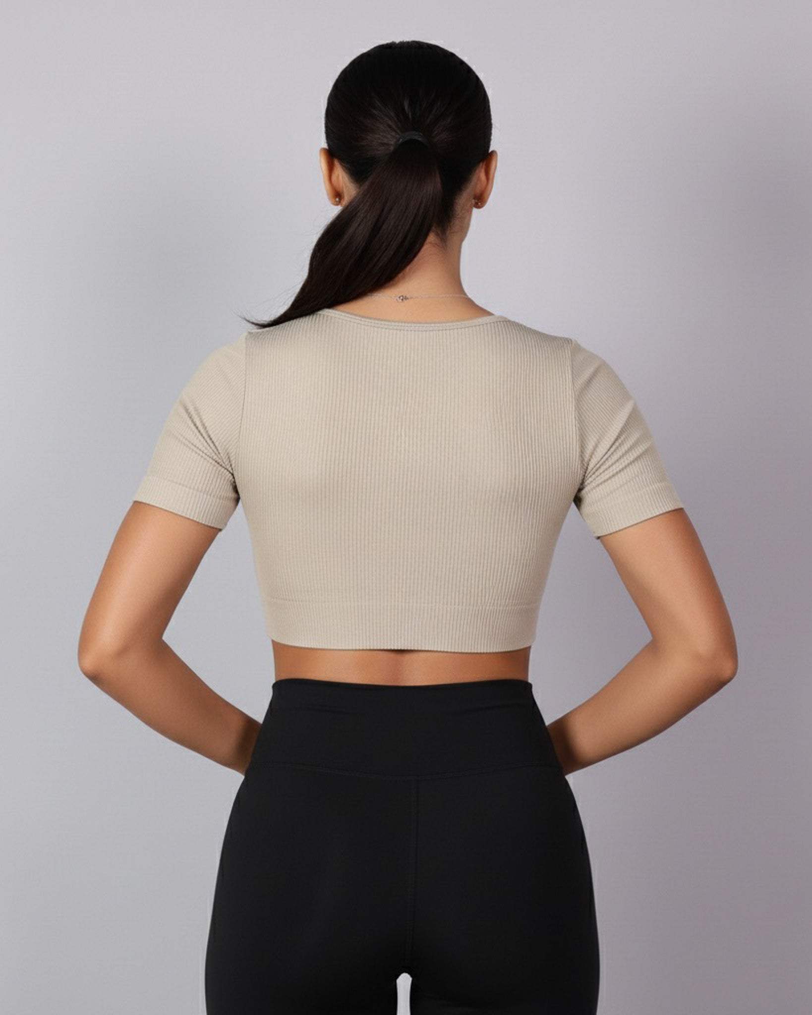 Top Camiseta Deportiva Manga Corta Acanalado Premium Yj195