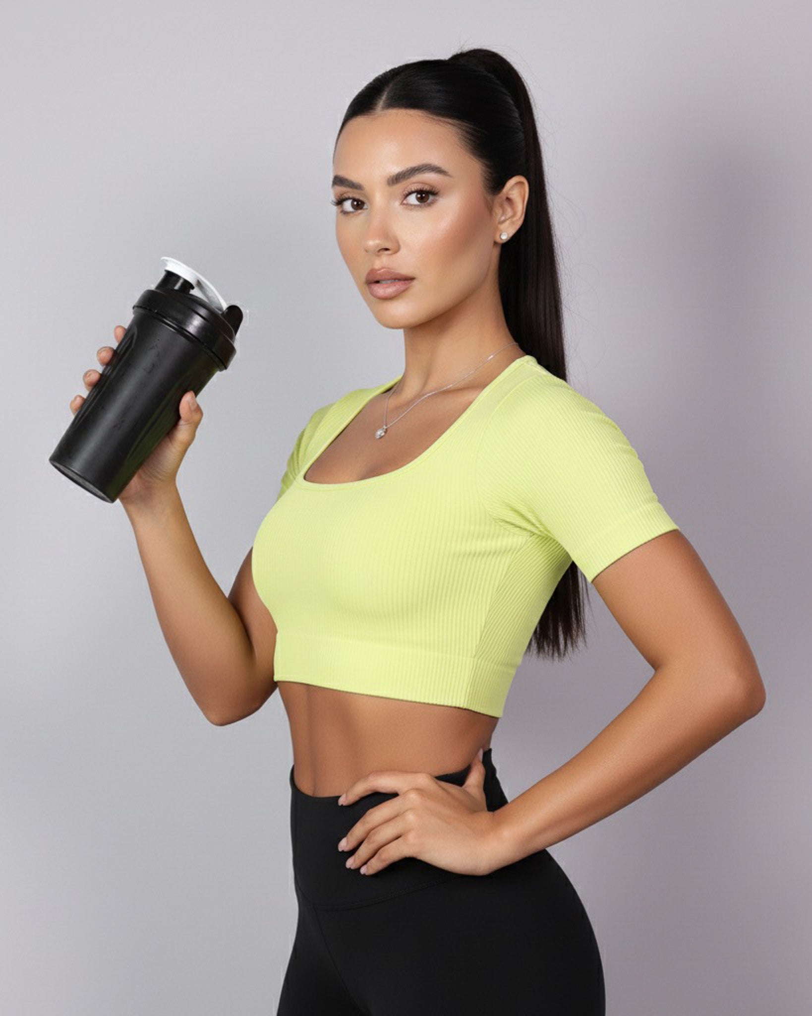 Top Camiseta Deportiva Manga Corta Acanalado Premium Yj195