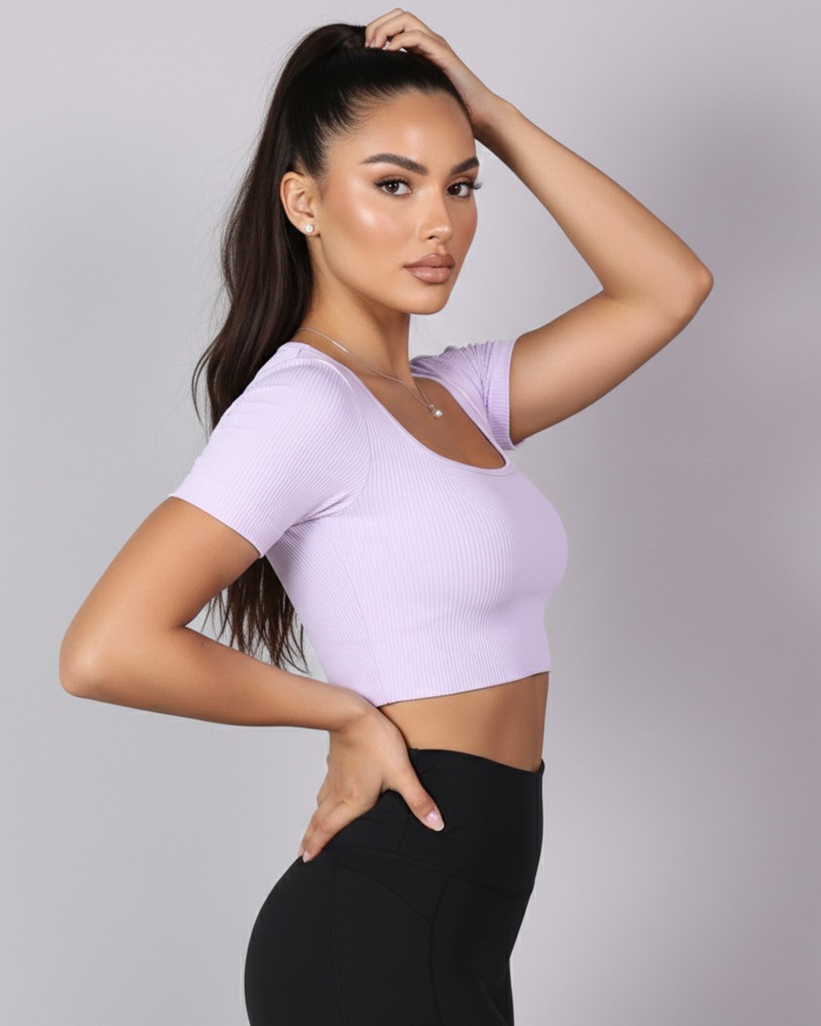 Top Camiseta Deportiva Manga Corta Acanalado Premium Yj195