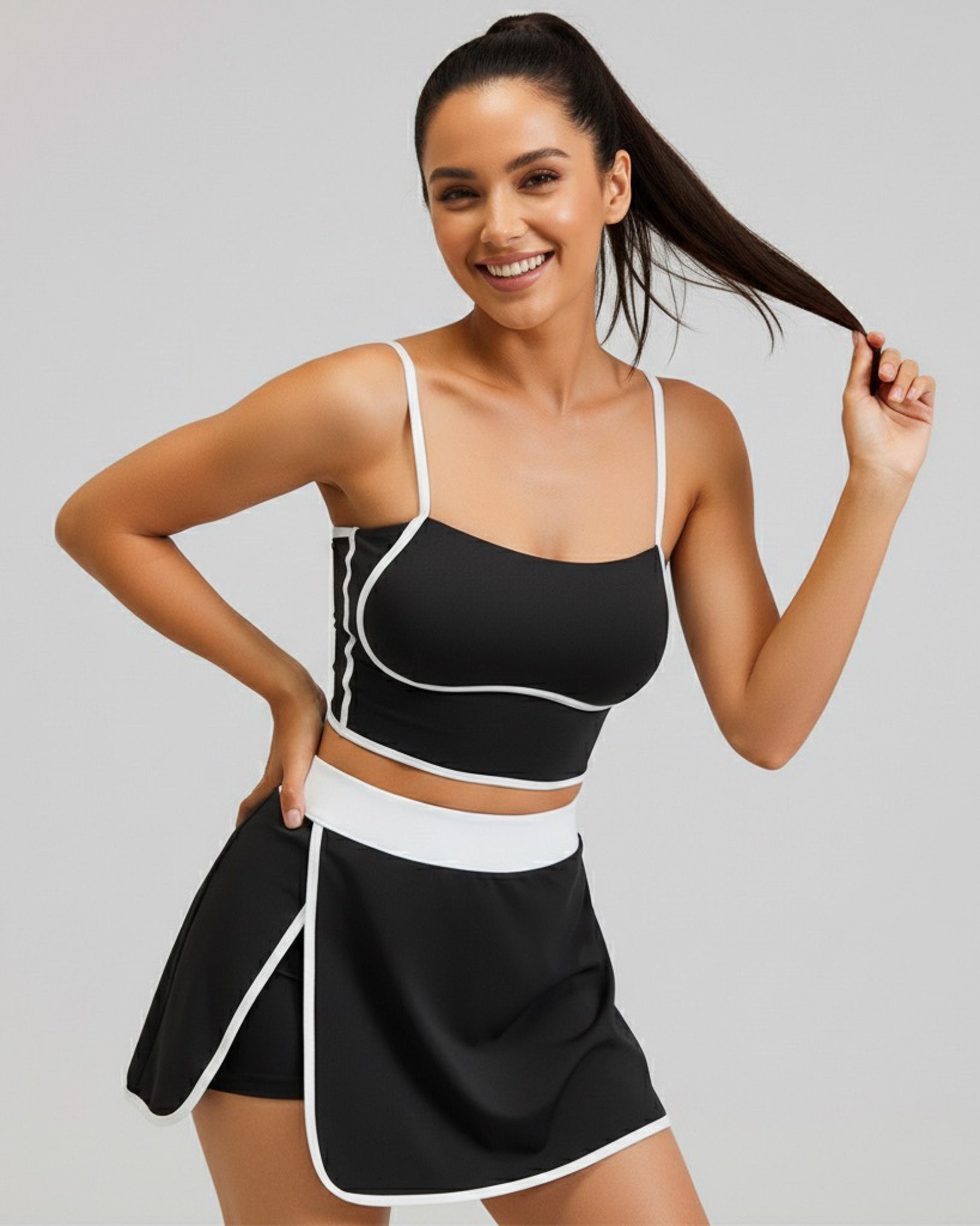 Conjunto Deportivo Mujer top y falda short Calidad Premium - YJ248