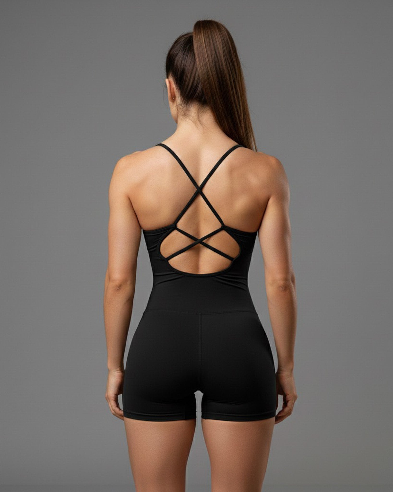 Enterizo Corto Con Con Tirantes Cruzados - YK37097