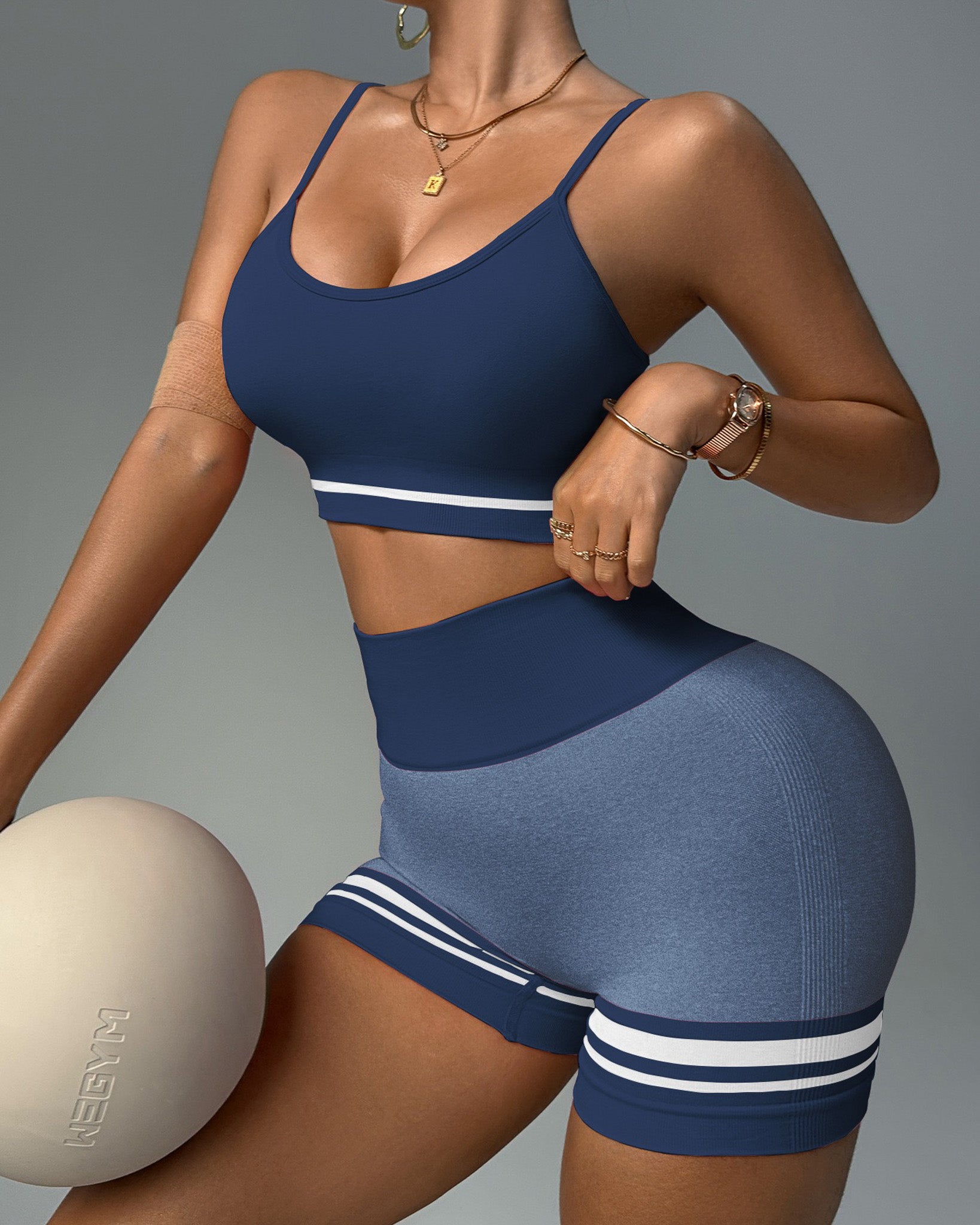 Conjunto Deportivo Peto y Short con Push Up y Corte V - YJ268