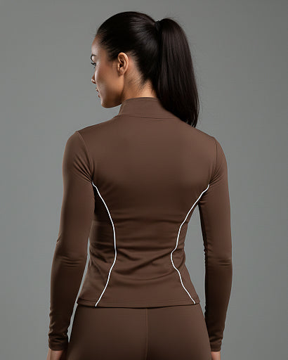 Chaqueta Deportiva Mujer Compresion Viral con Lineas Blancas - JC059017