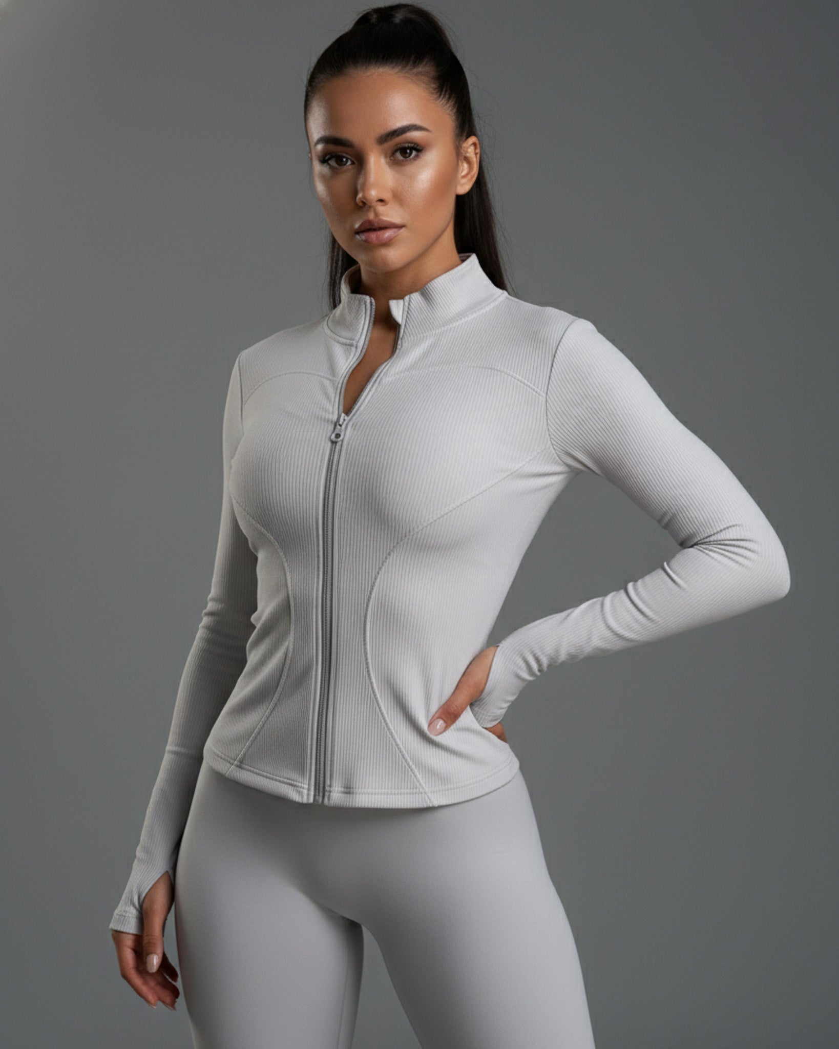 Chaqueta Deportiva Mujer Ajustada Manga Larga Fitness - JC527030