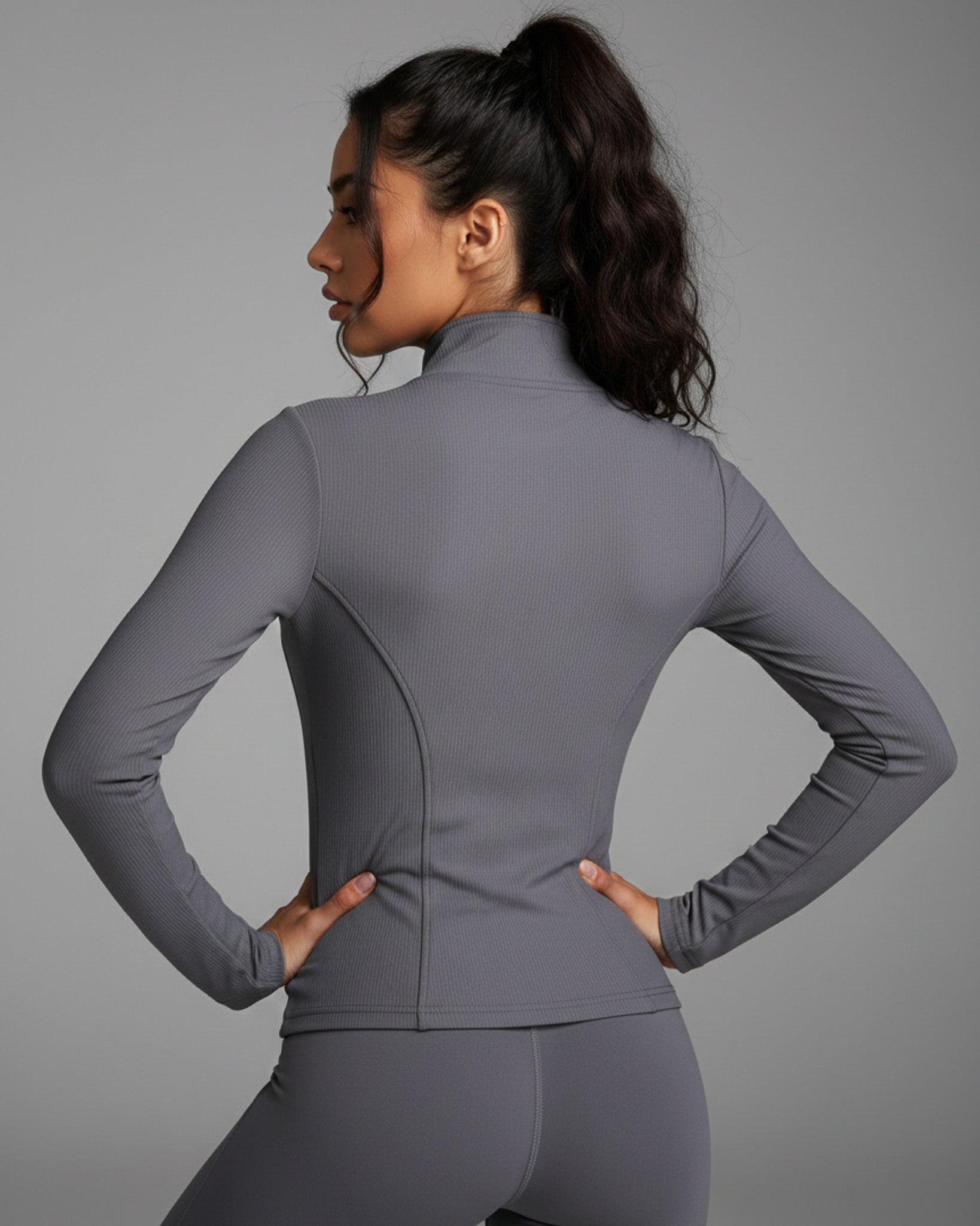 Chaqueta Deportiva Mujer Ajustada Manga Larga Fitness - JC527030