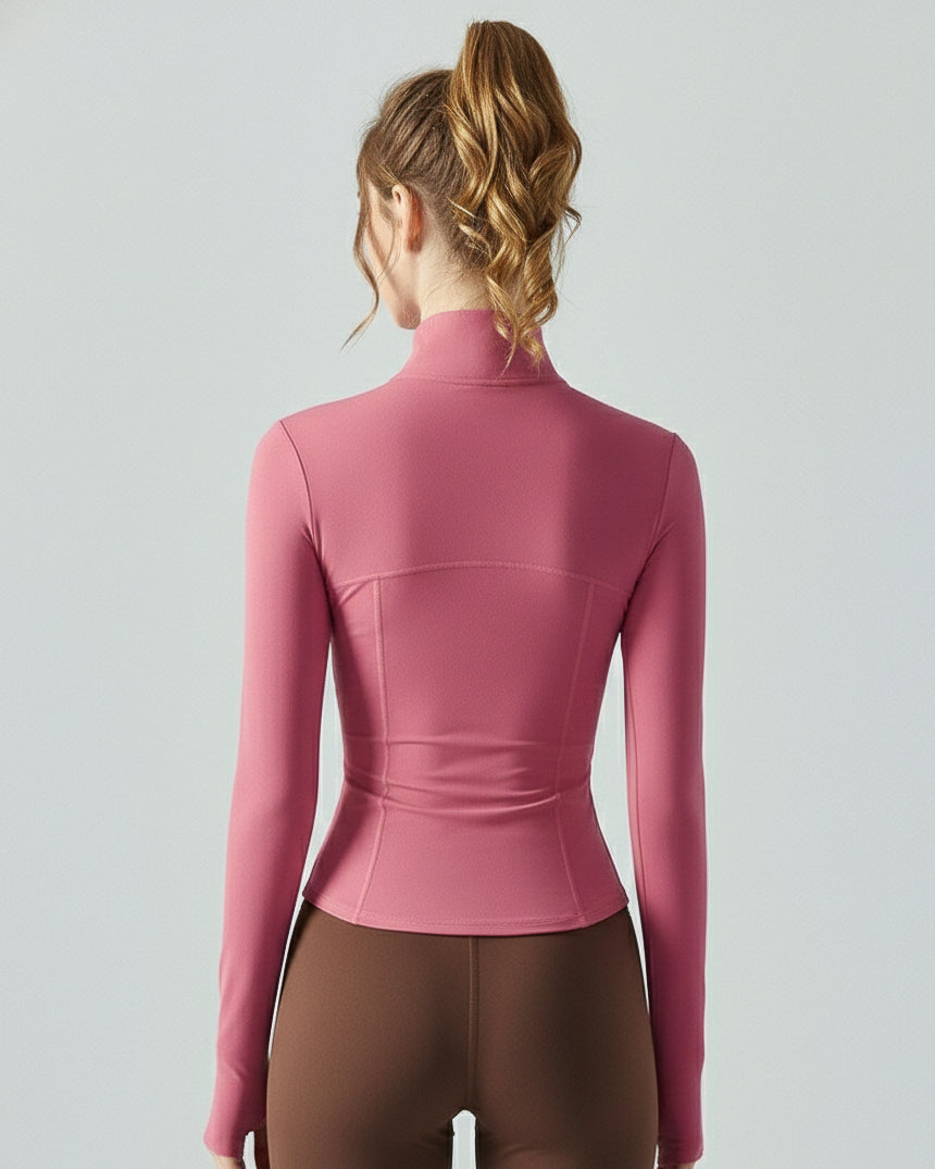 Chaqueta Deportiva Mujer Ajustada Gym Fitness con Bolsillos - JC059019