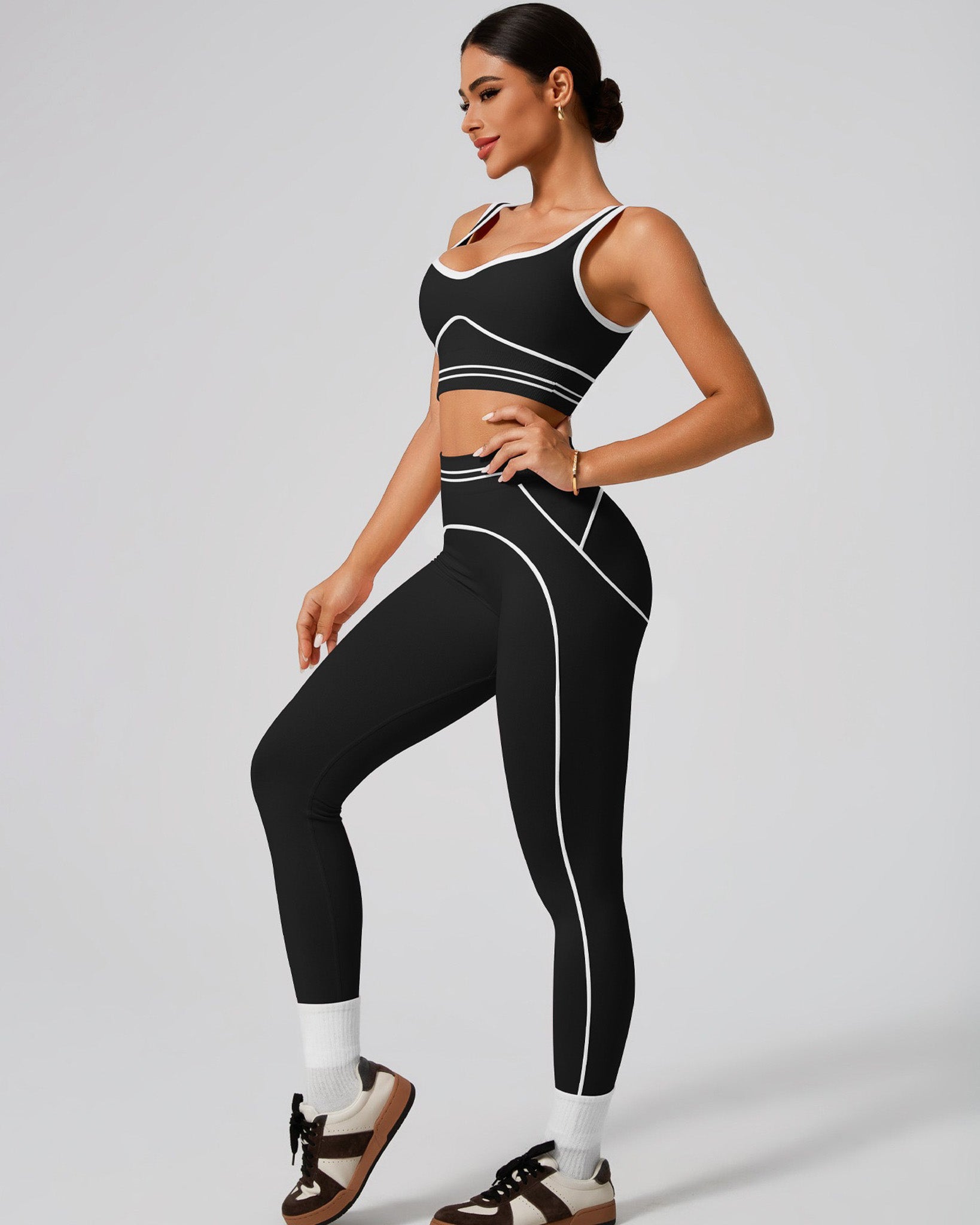 Conjunto de 2 Piezas Deportivo Para Mujer Fitness Ajustado - YK37143