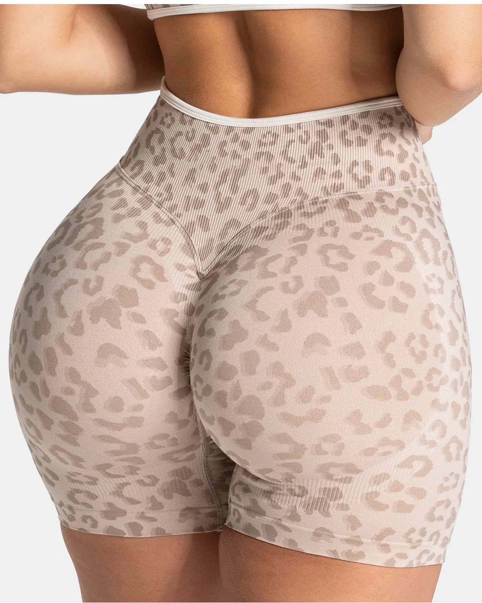 Set Fitness Animal Print Short Tiro Alto Y Top