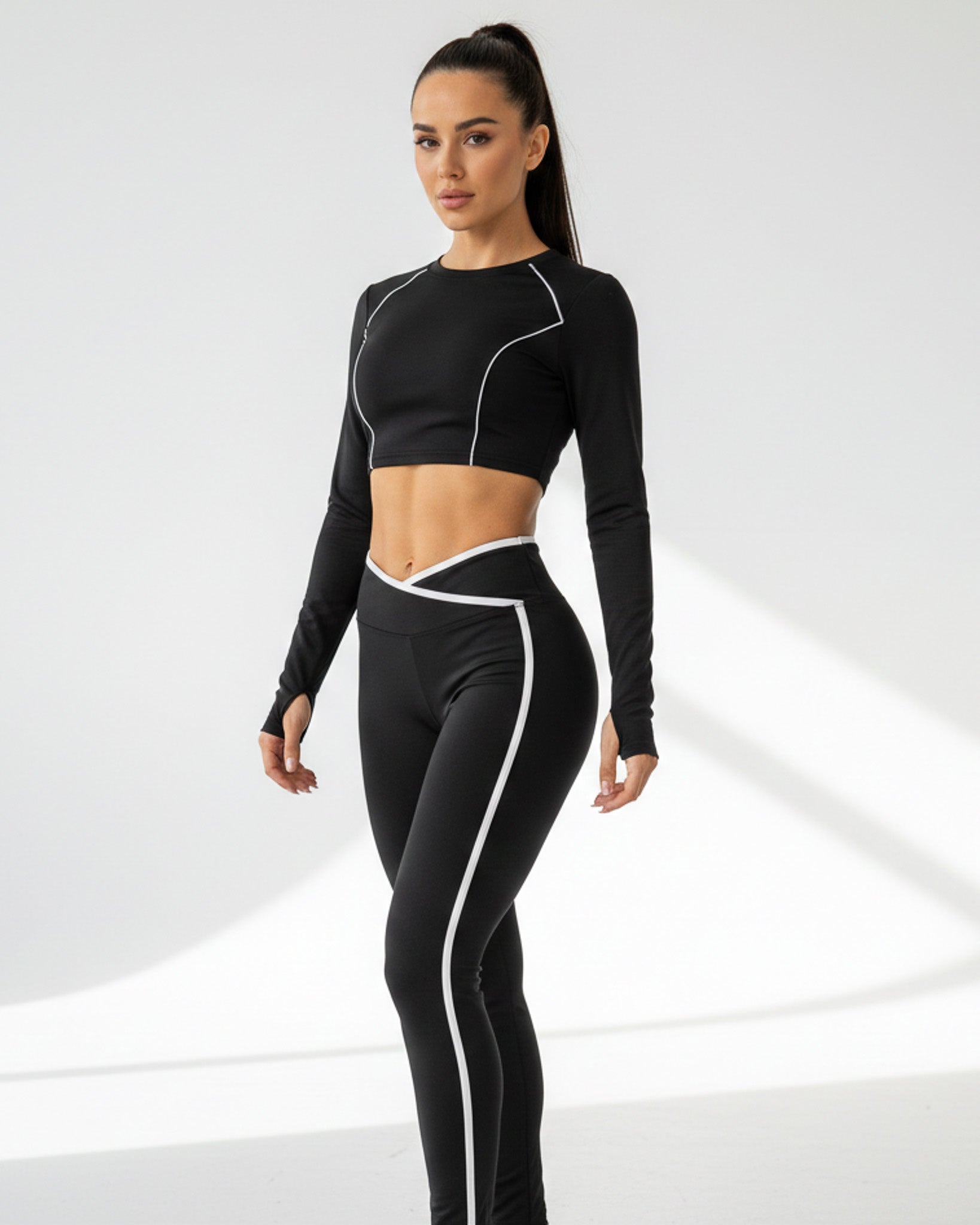 Conjunto Deportivo For Dama Con Lineas Blancas Premium - YK37065