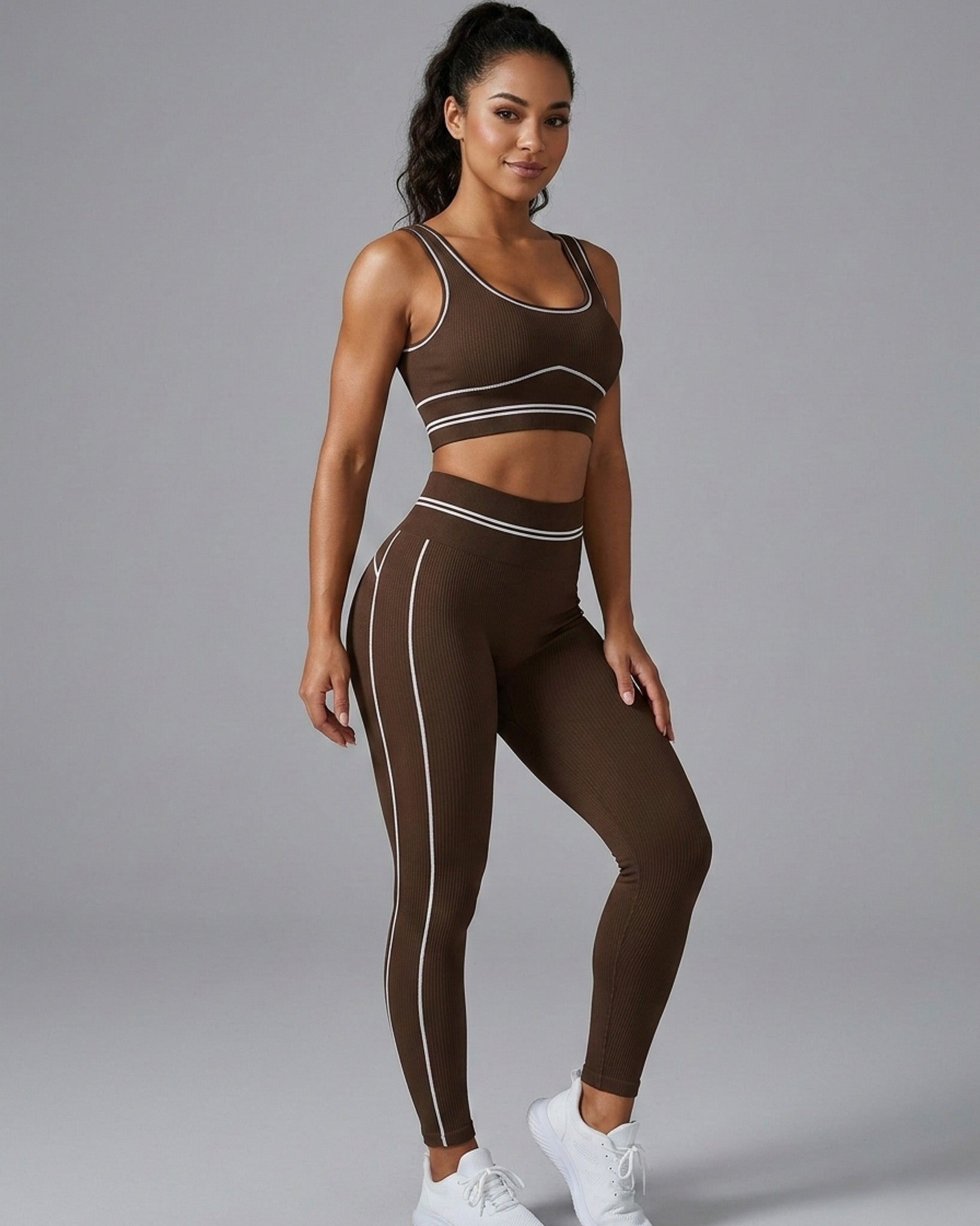 Conjunto Deportivo Seamless Mujer Calza Tiro Alto Y Top Fit - YJ304