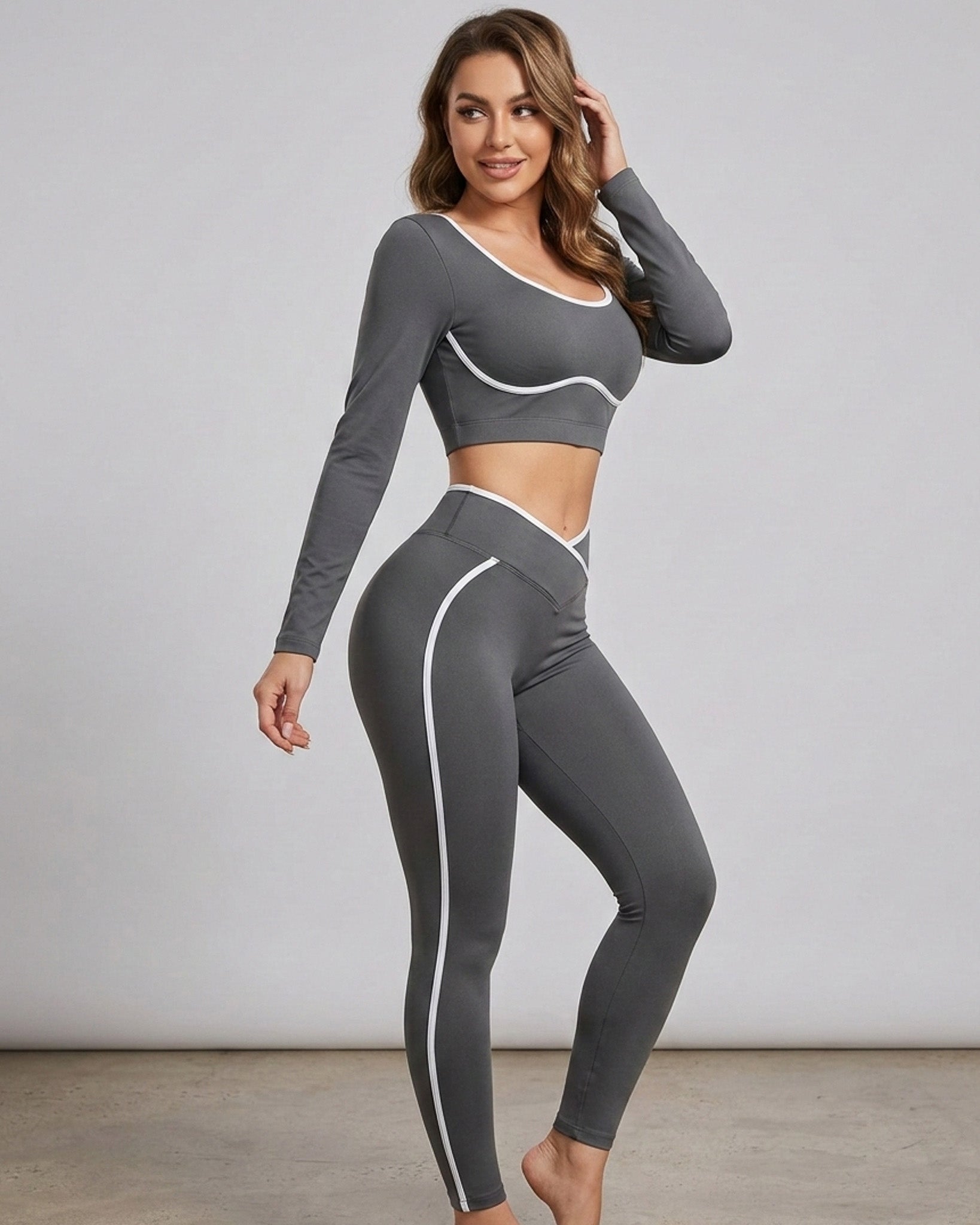 Conjunto Deportivo 2 piezas Peto y Calza en V-Doble Push Up - YJ313