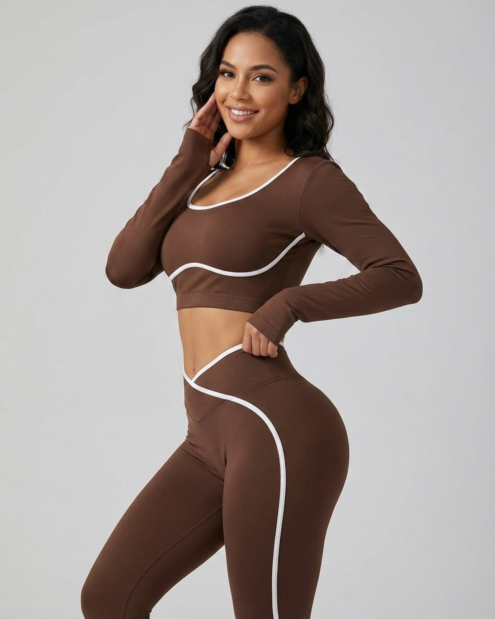 Conjunto Deportivo 2 piezas Peto y Calza en V-Doble Push Up - YJ313