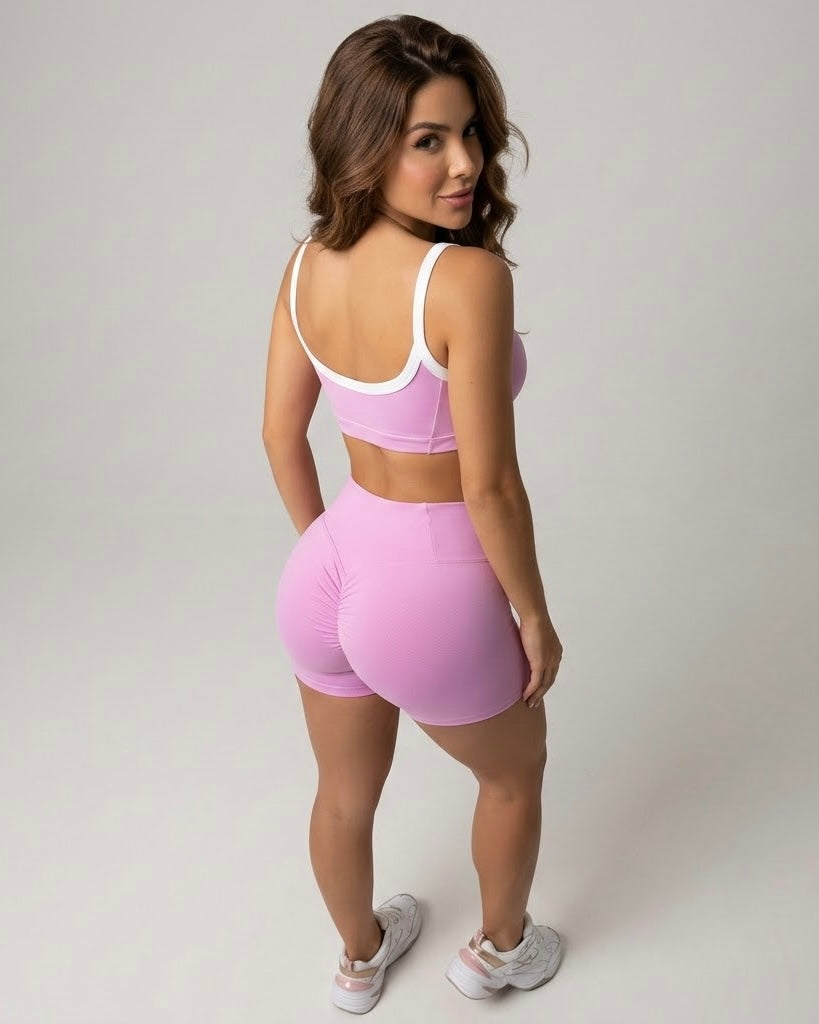 Conjunto Deportivo Mujer Top y Short Silueta Activa Premium - YJ250