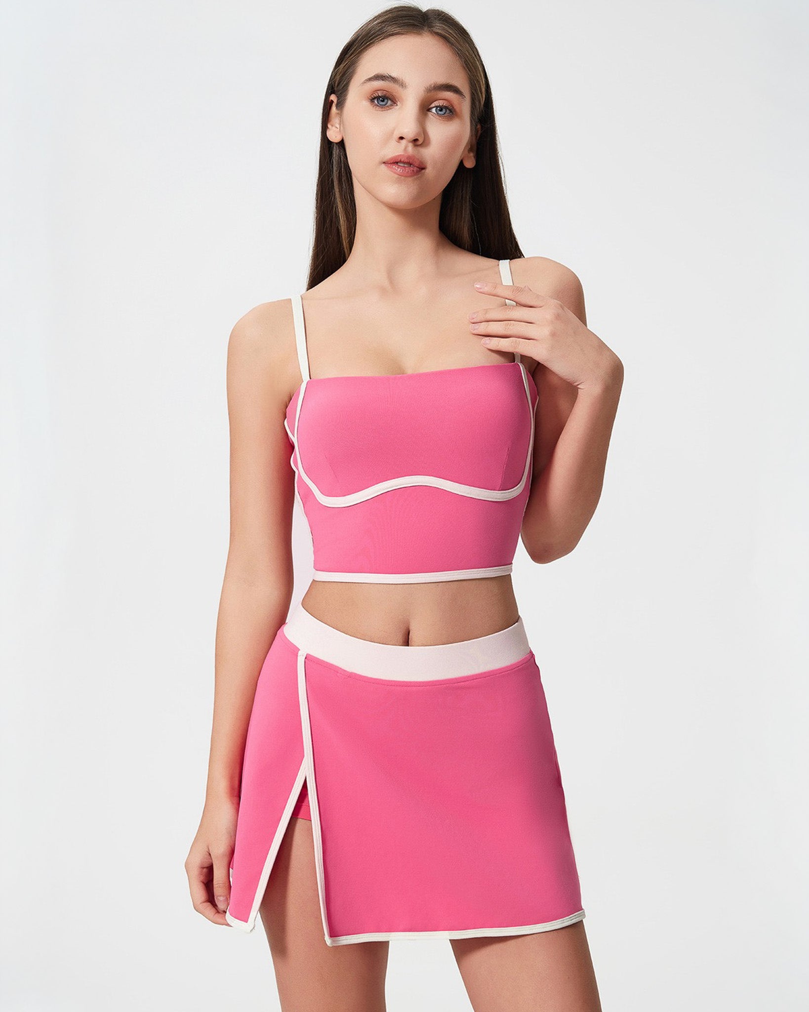 Conjunto Deportivo Mujer top y falda short Calidad Premium - YJ248