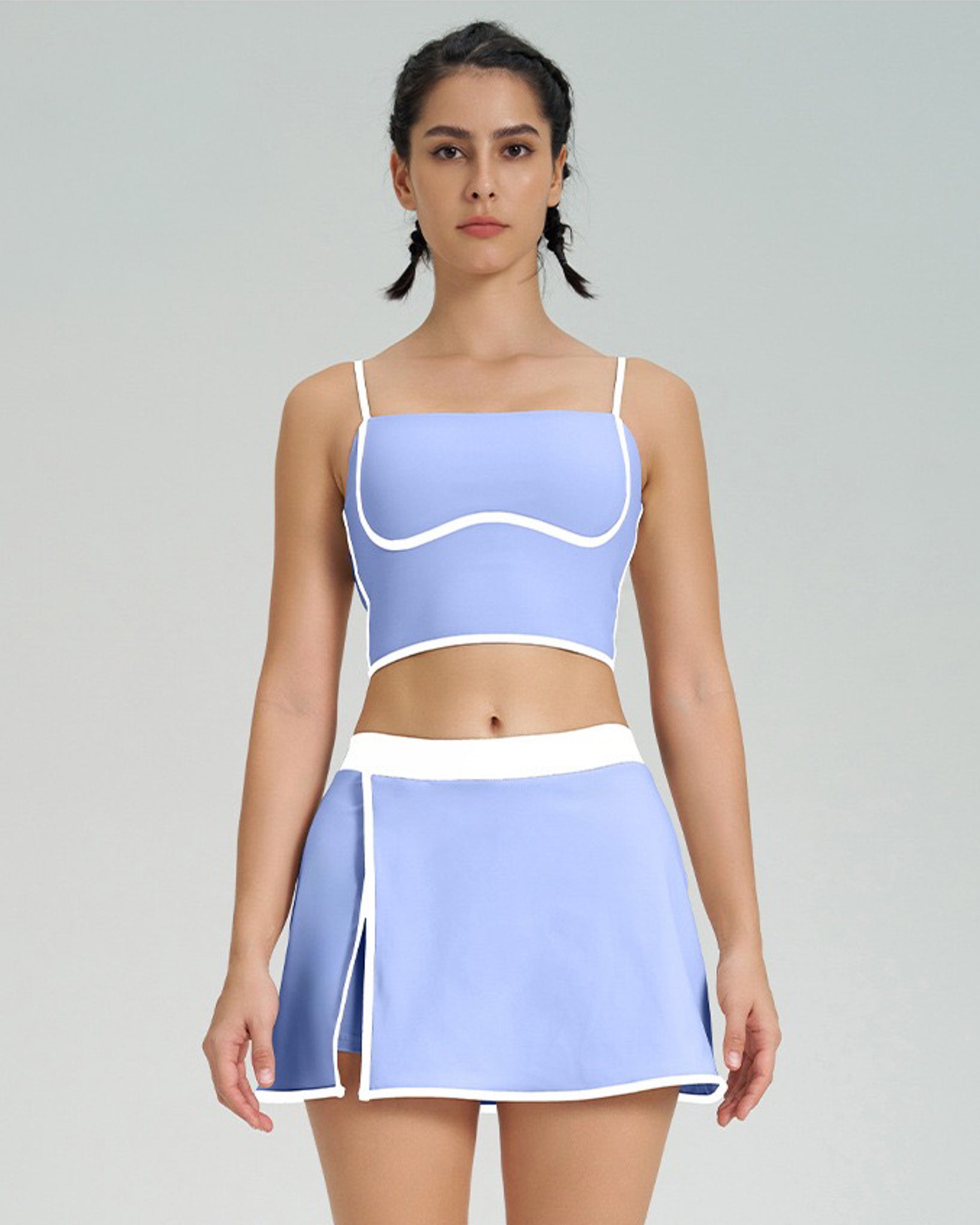 Conjunto Deportivo Mujer top y falda short Calidad Premium - YJ248