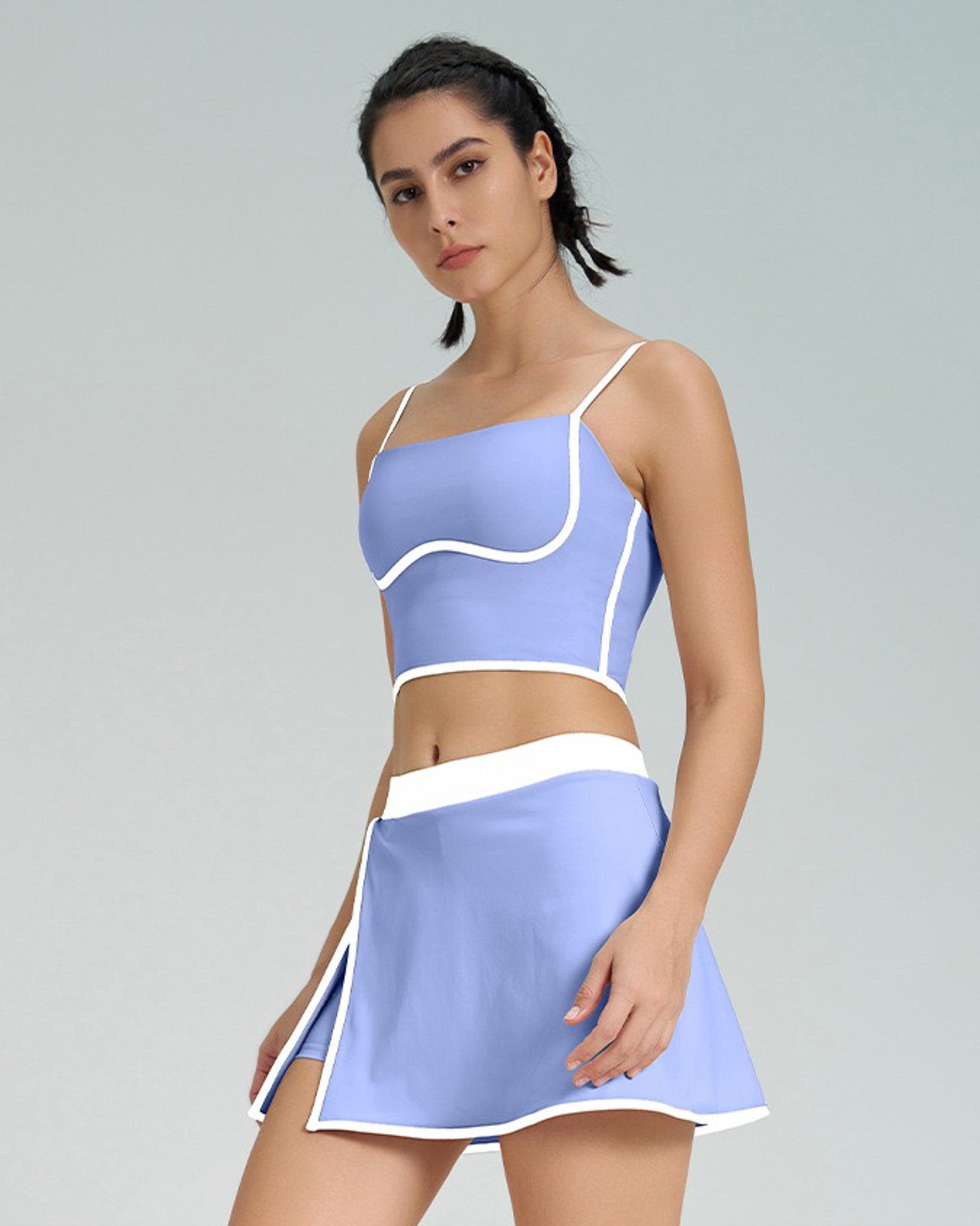 Conjunto Deportivo Mujer top y falda short Calidad Premium - YJ248