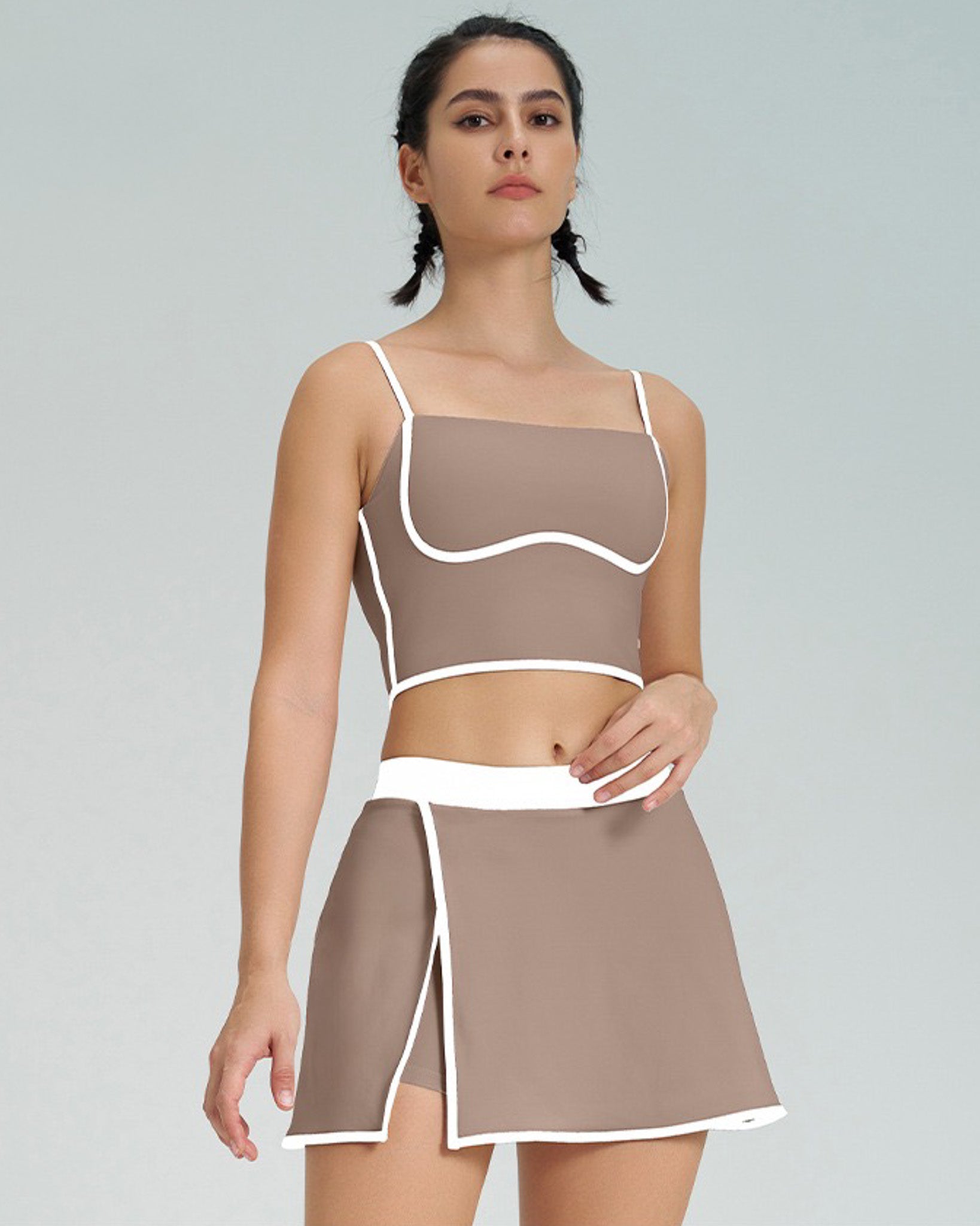 Conjunto Deportivo Mujer top y falda short Calidad Premium - YJ248