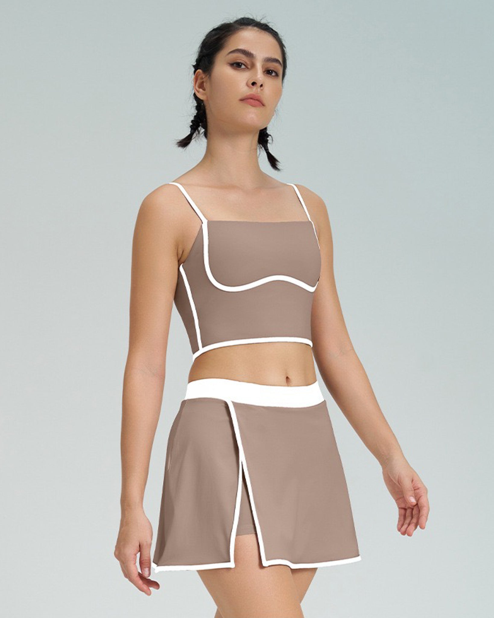 Conjunto Deportivo Mujer top y falda short Calidad Premium - YJ248