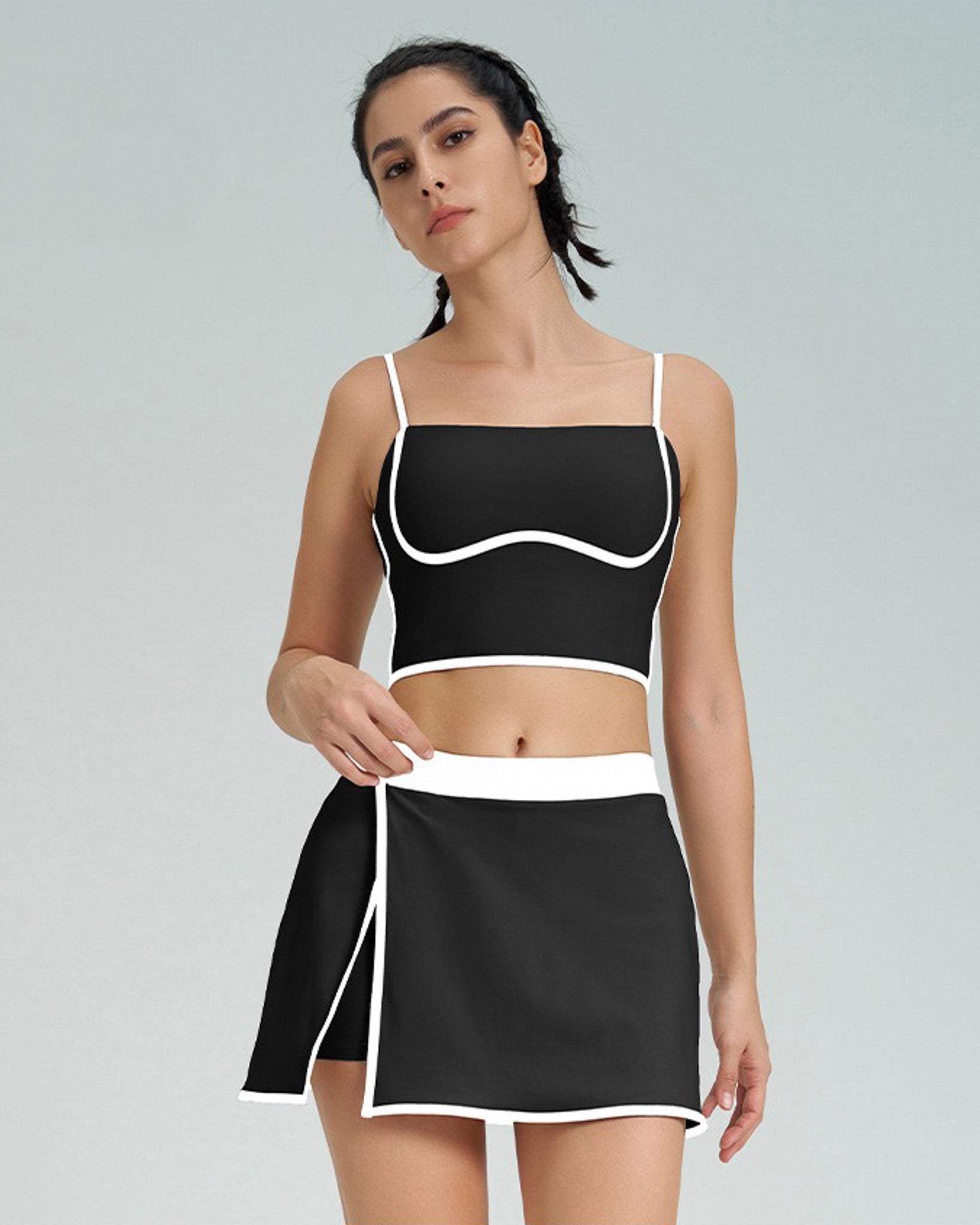 Conjunto Deportivo Mujer top y falda short Calidad Premium - YJ248