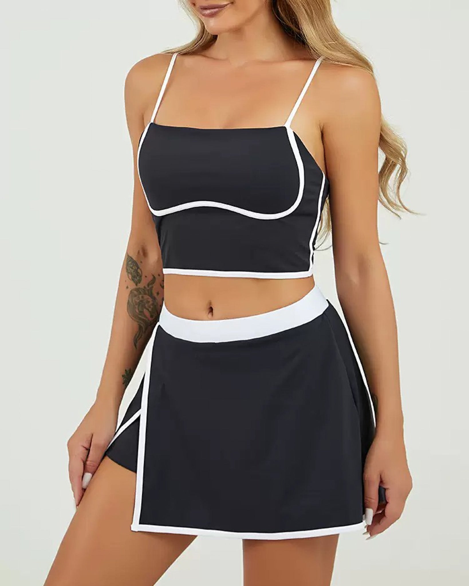 Conjunto Deportivo Mujer top y falda short Calidad Premium - YJ248