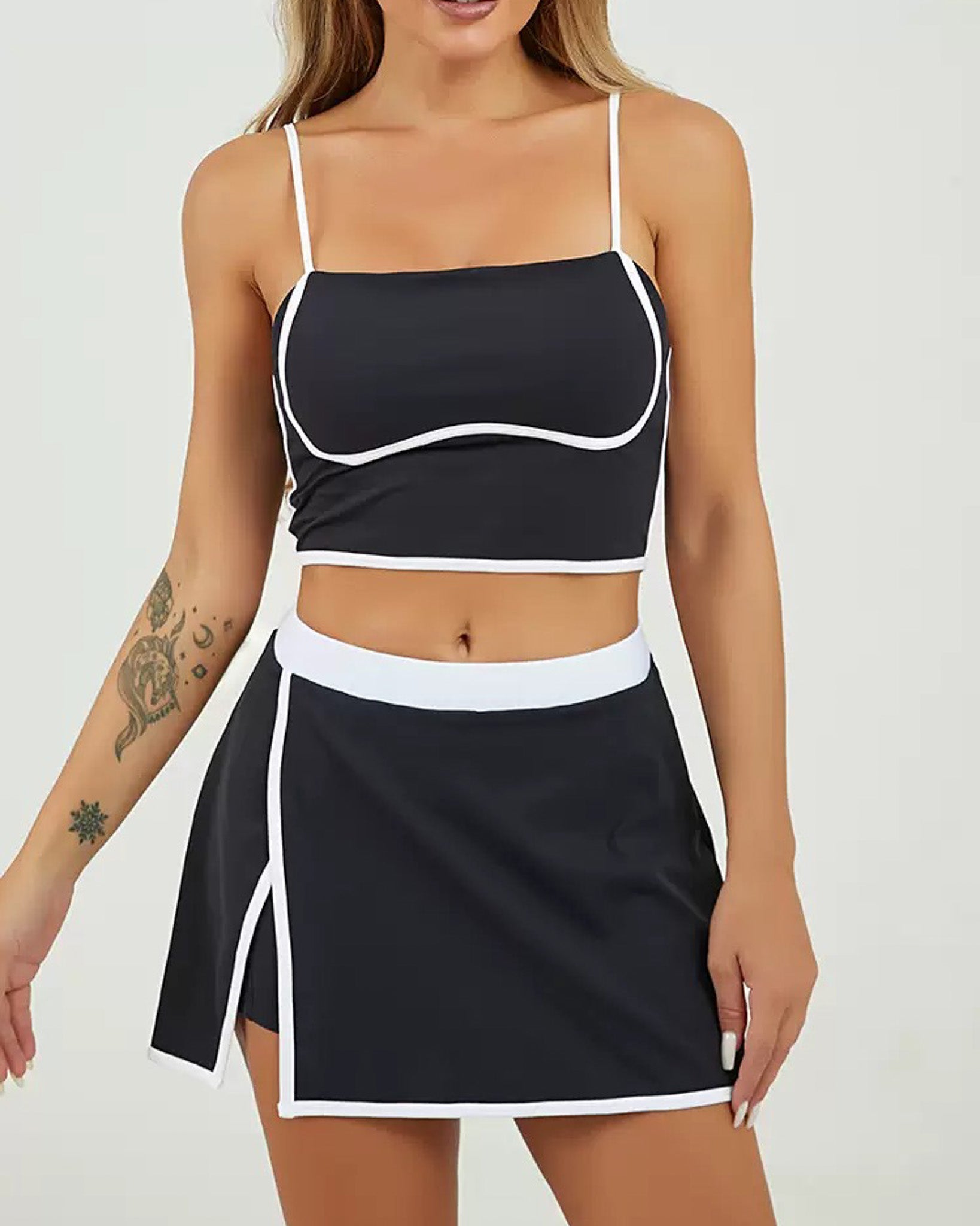 Conjunto Deportivo Mujer top y falda short Calidad Premium - YJ248