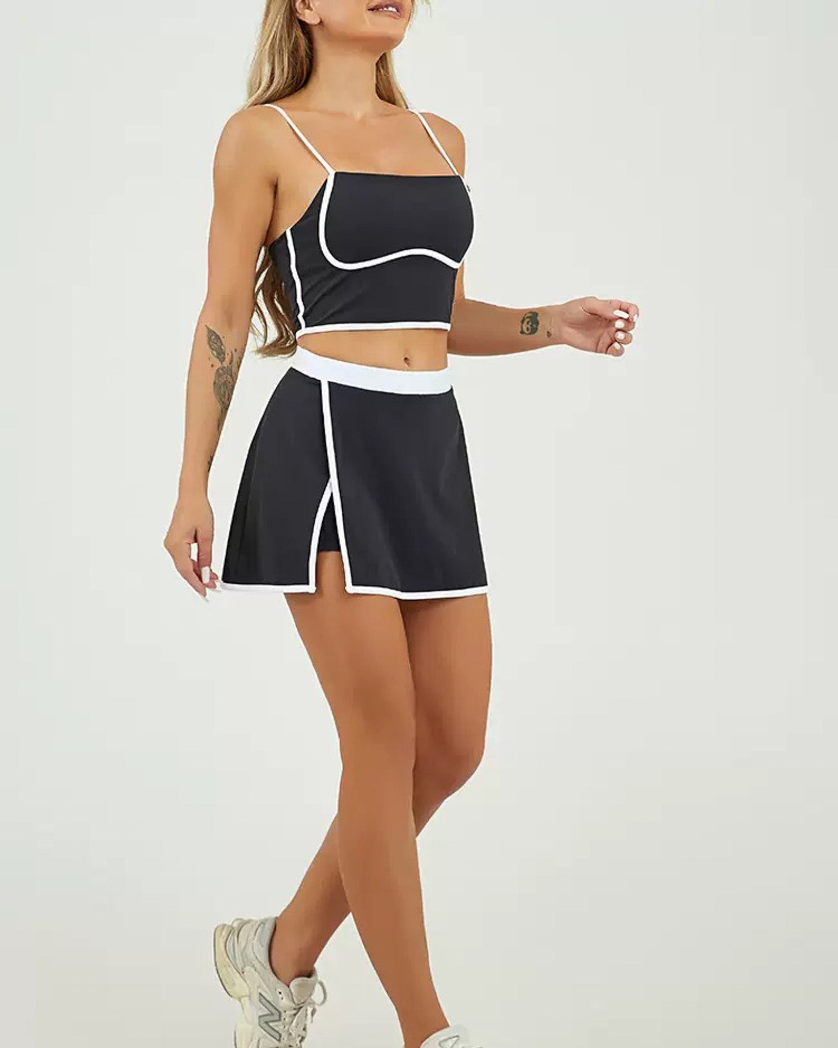 Conjunto Deportivo Mujer top y falda short Calidad Premium - YJ248