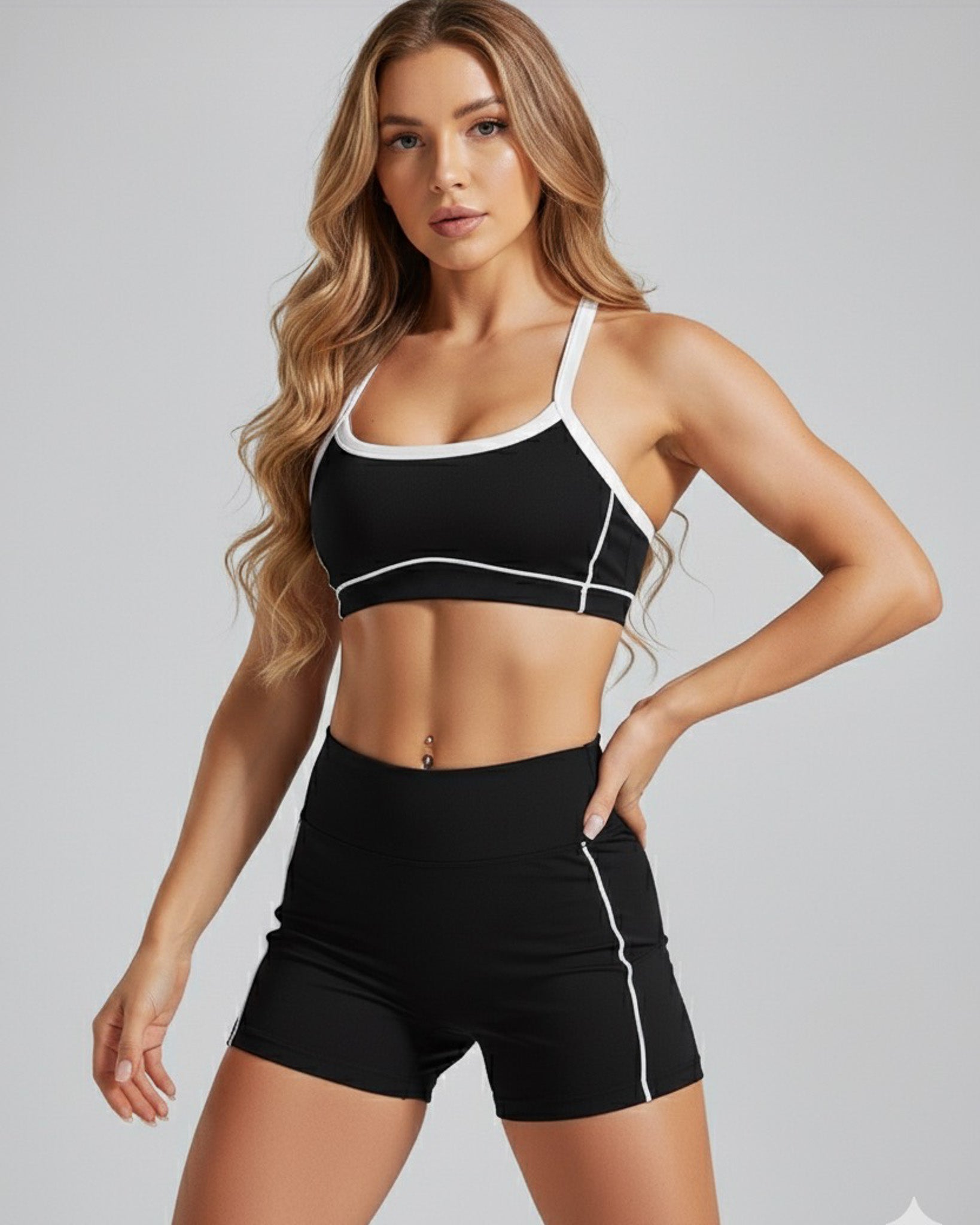 Conjunto Deportivo Mujer Top y Short Silueta Activa Premium - YJ250