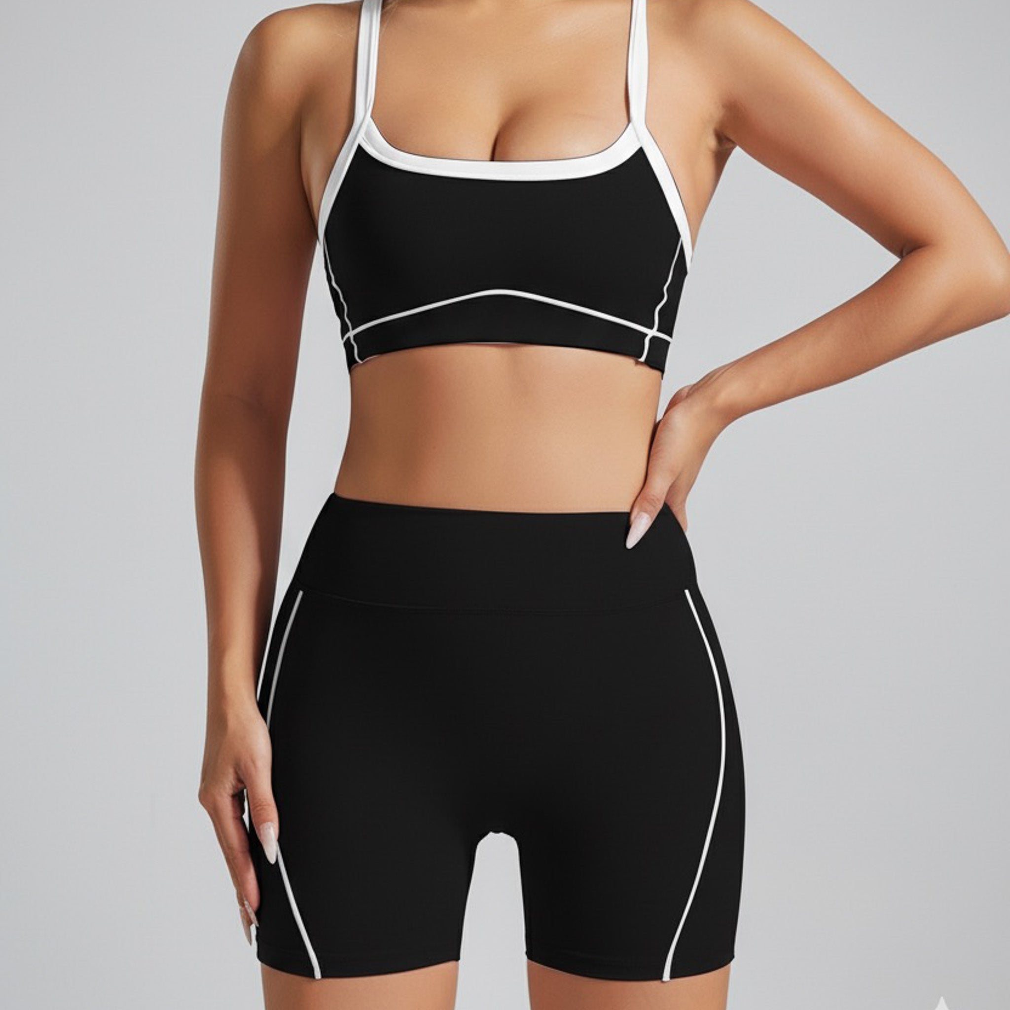 Conjunto Deportivo Mujer Top y Short Silueta Activa Premium - YJ250